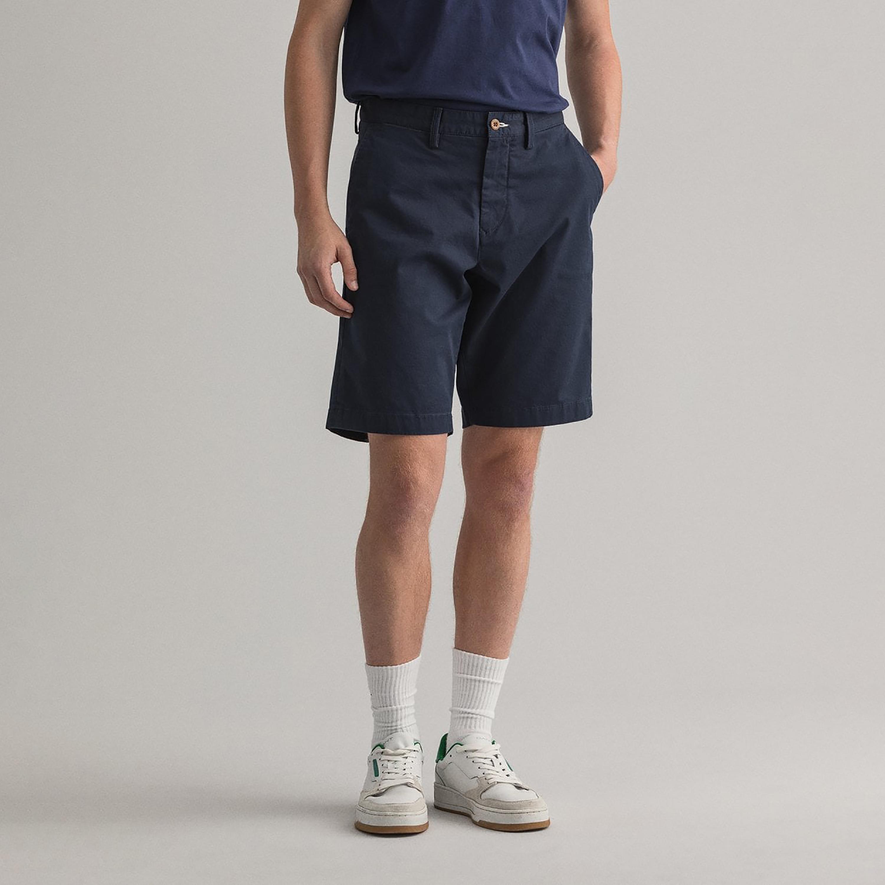Gant Plain Mid-Rise Button Closure Shorts-men-clothing-bottoms-shorts-image-1