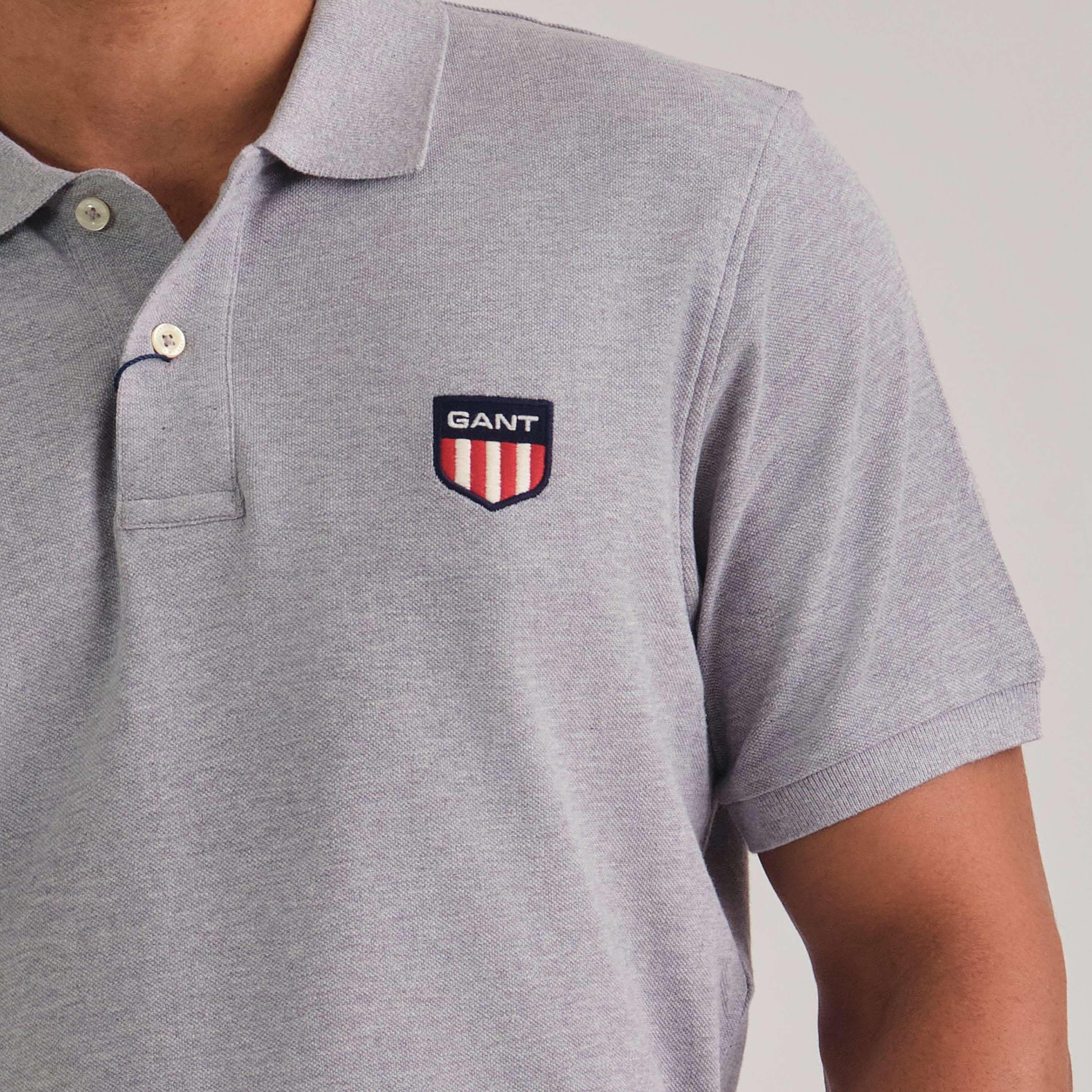 Gant Embroidered Shield Logo Collared Short Sleeves Men's Polo T-Shirt-men-clothing-tshirtsandpolos-tshirts-image-2