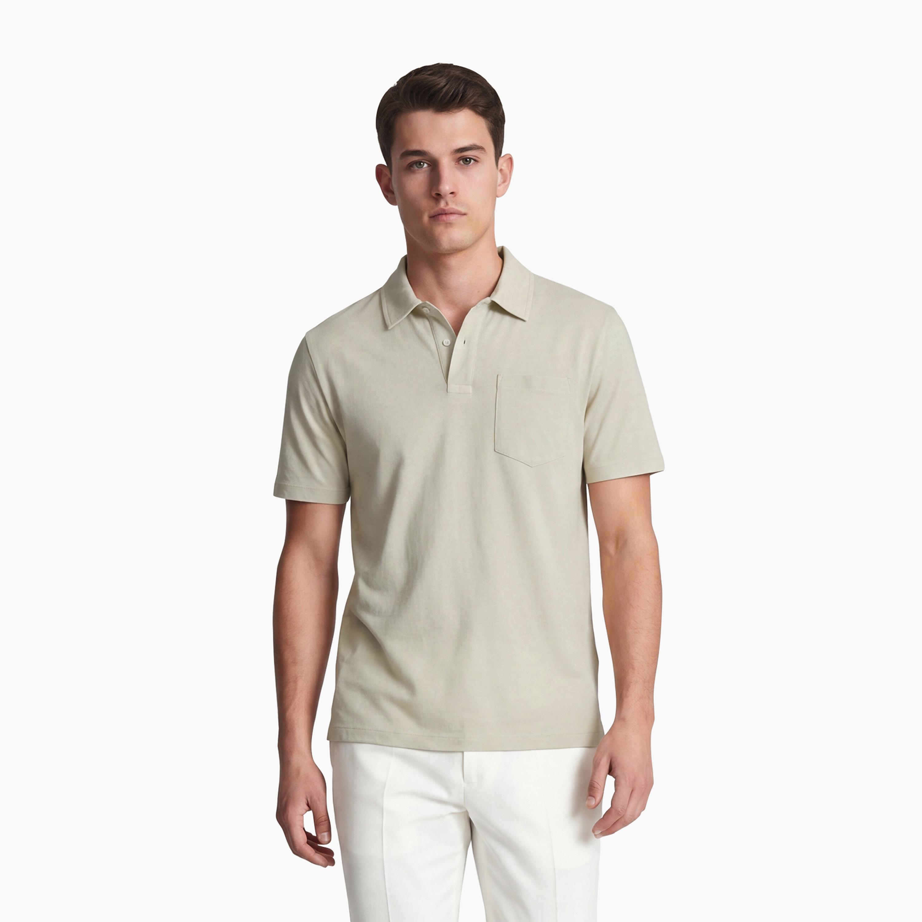 قميص بولو رجالي سادة بأكمام قصيرة من غانت-men-clothing-tshirtsandpolos-polos-image-1