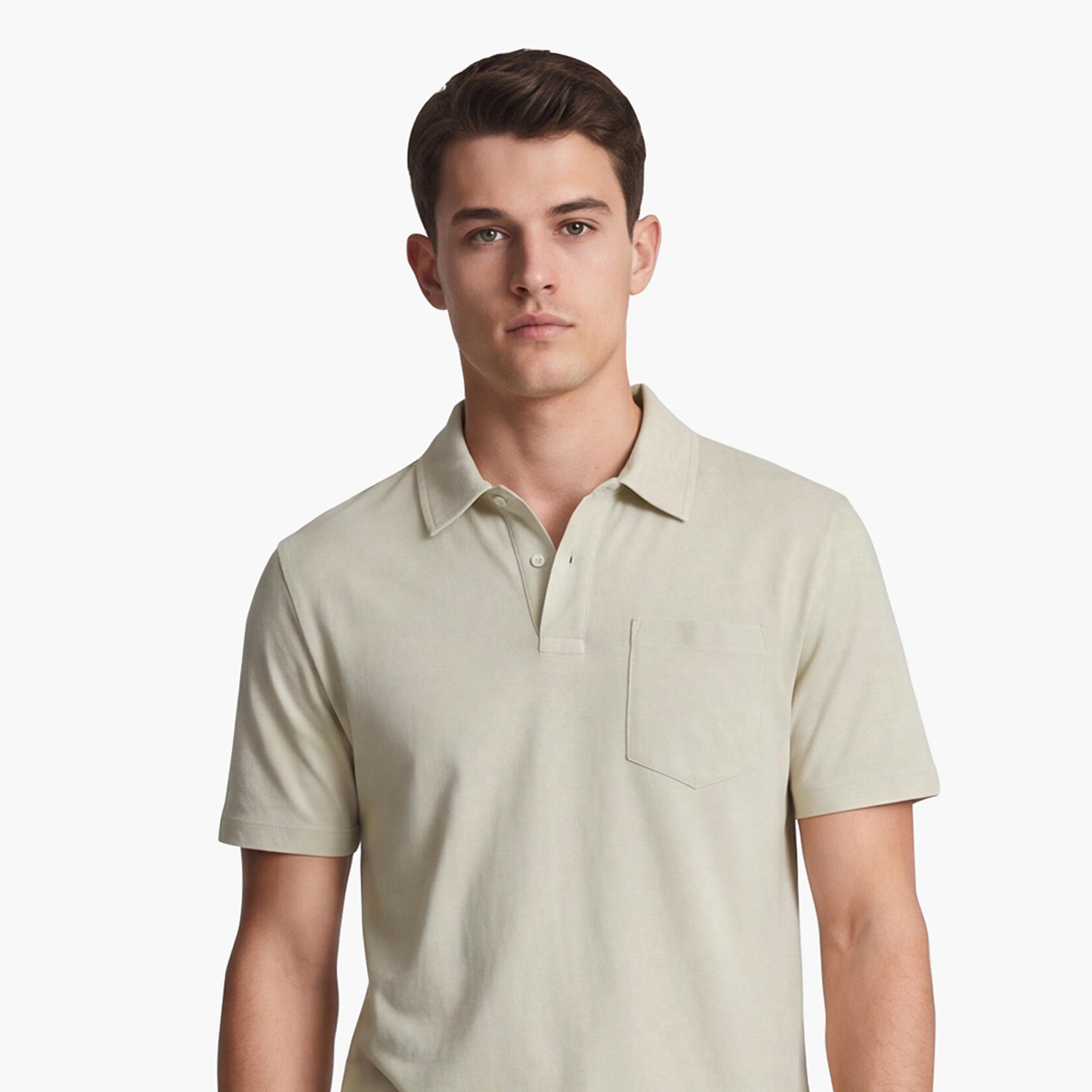 قميص بولو رجالي سادة بأكمام قصيرة من غانت-men-clothing-tshirtsandpolos-polos-image-3