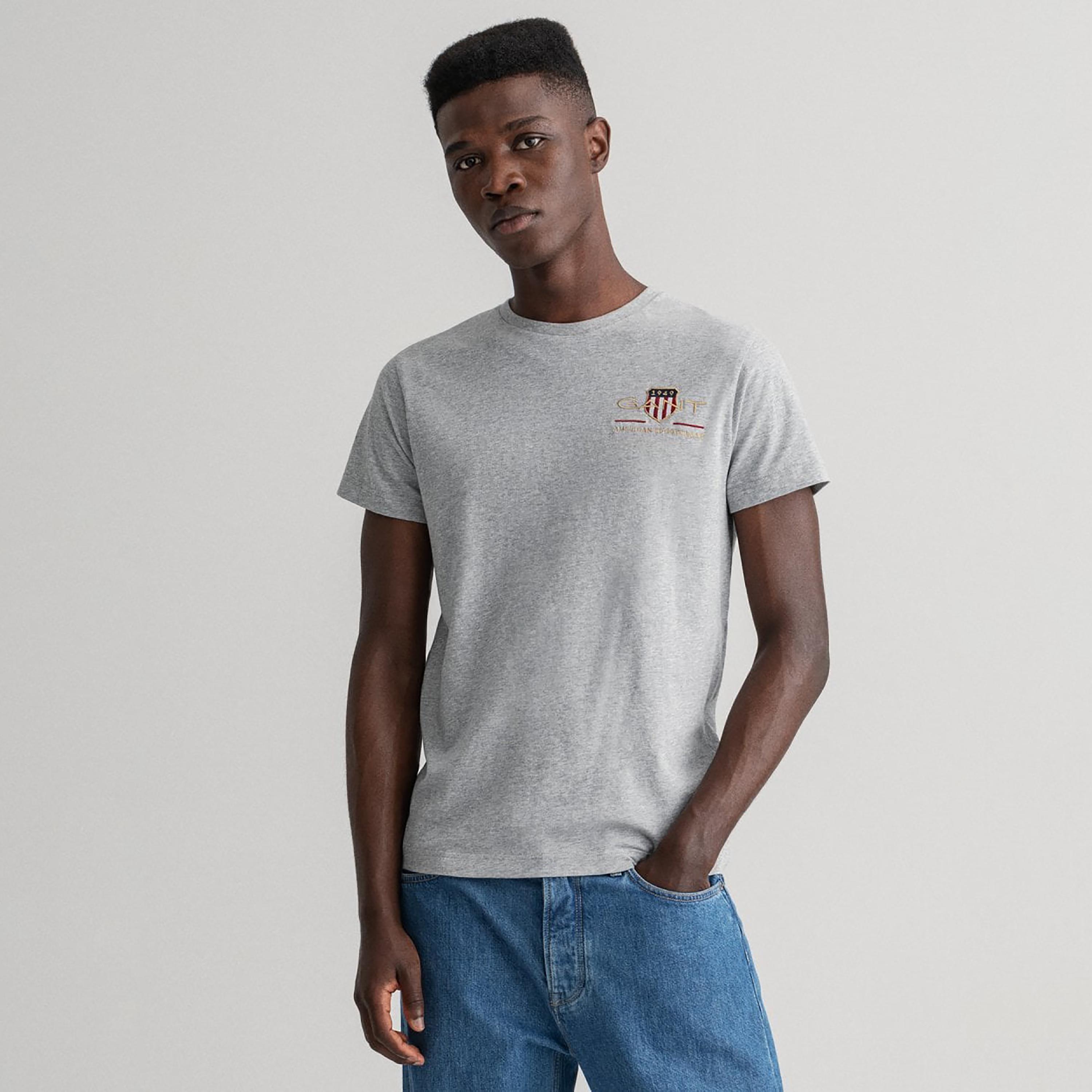 Gant Embroidered Logo Crew Neck Short Sleeves T-Shirt-men-clothing-tshirtsandpolos-tshirts-image-1
