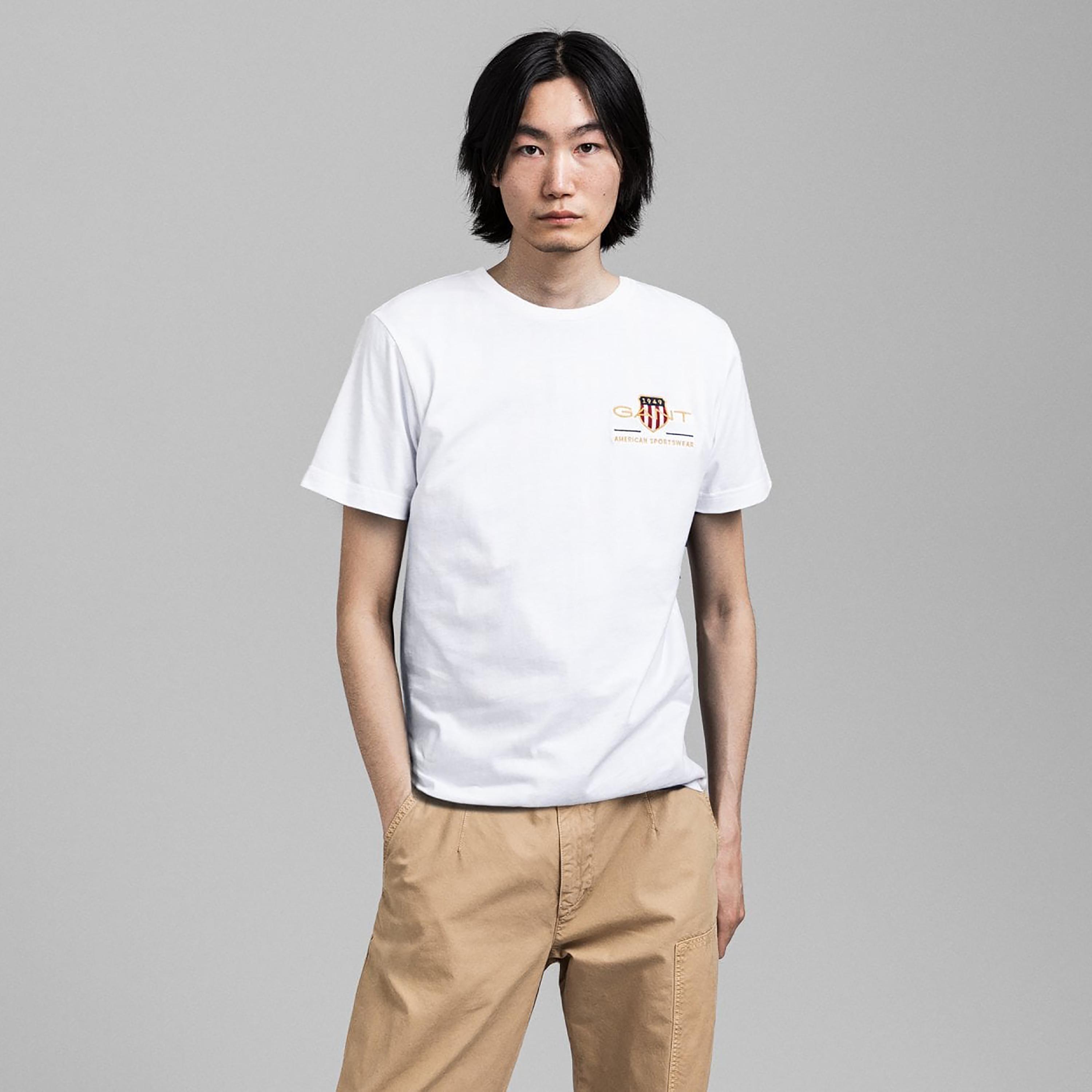 Gant Embroidered Logo Crew Neck Short Sleeves T-Shirt-men-clothing-tshirtsandpolos-tshirts-image-1