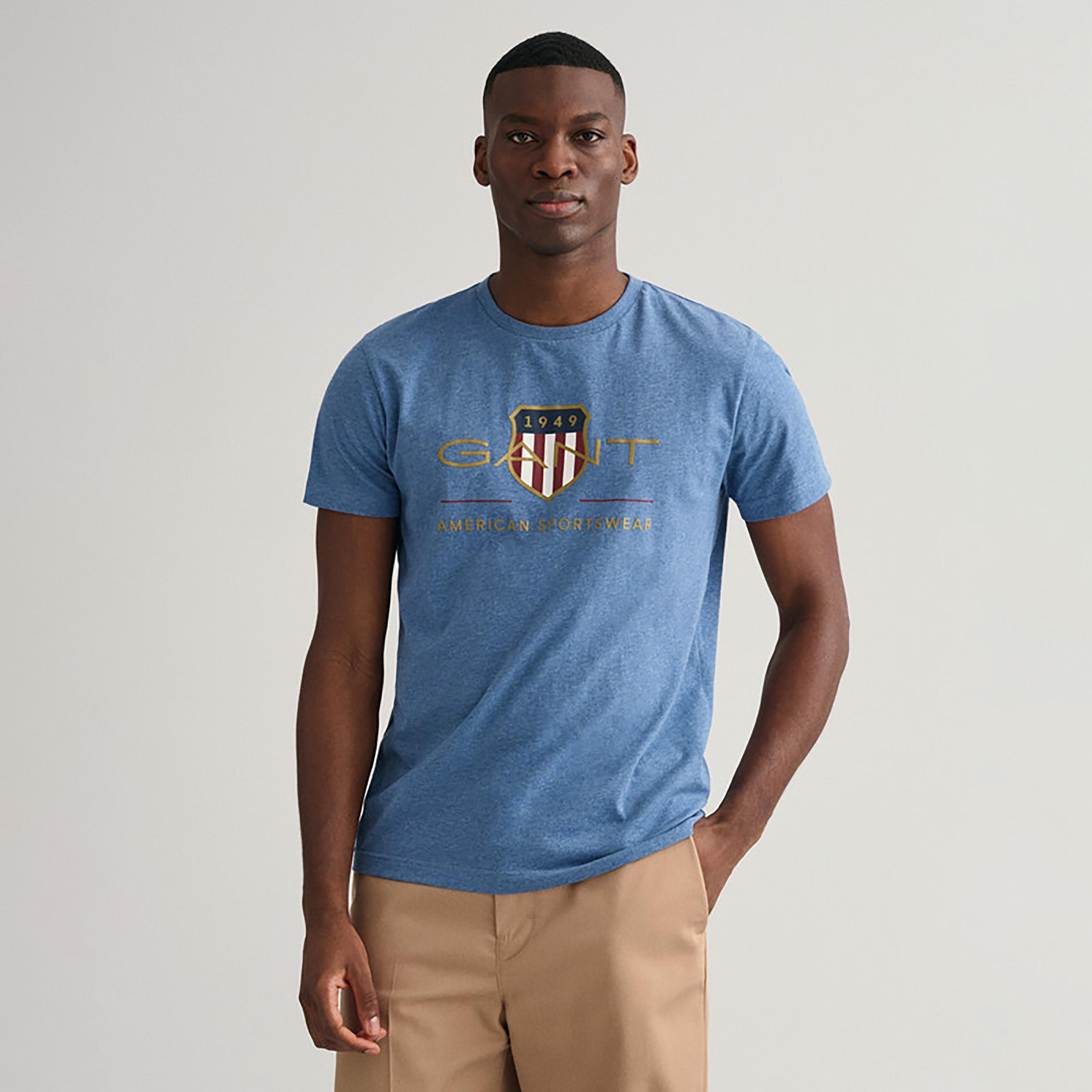 تي-شيرت من جانت لوجو طباعة طاقم الرقبة بأكمام قصيرة ورقبة دائرية-men-clothing-tshirtsandpolos-tshirts-image-1