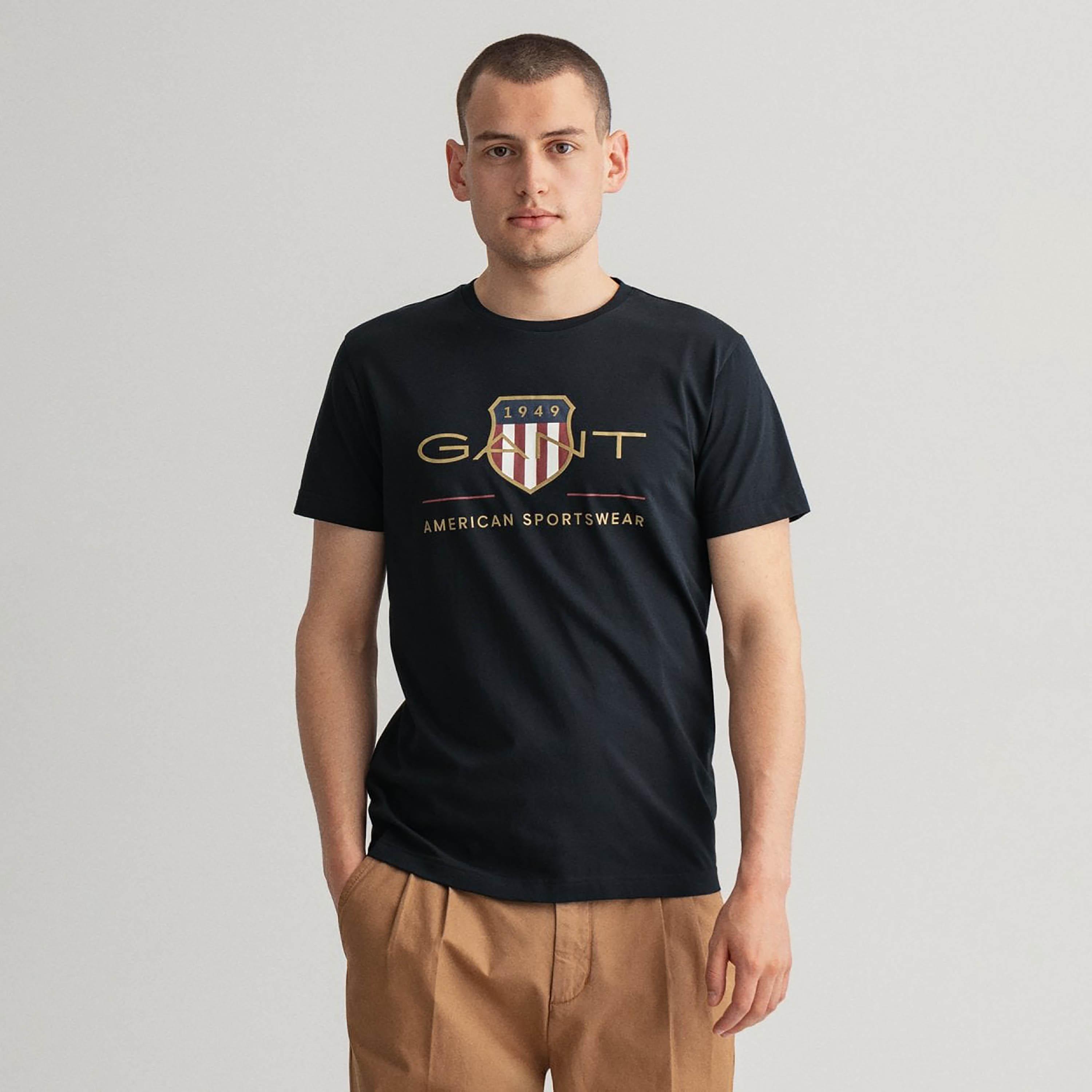 Gant Shield Logo Round Neck Short Sleeves Men's T-Shirt-men-clothing-tshirtsandpolos-tshirts-image-1
