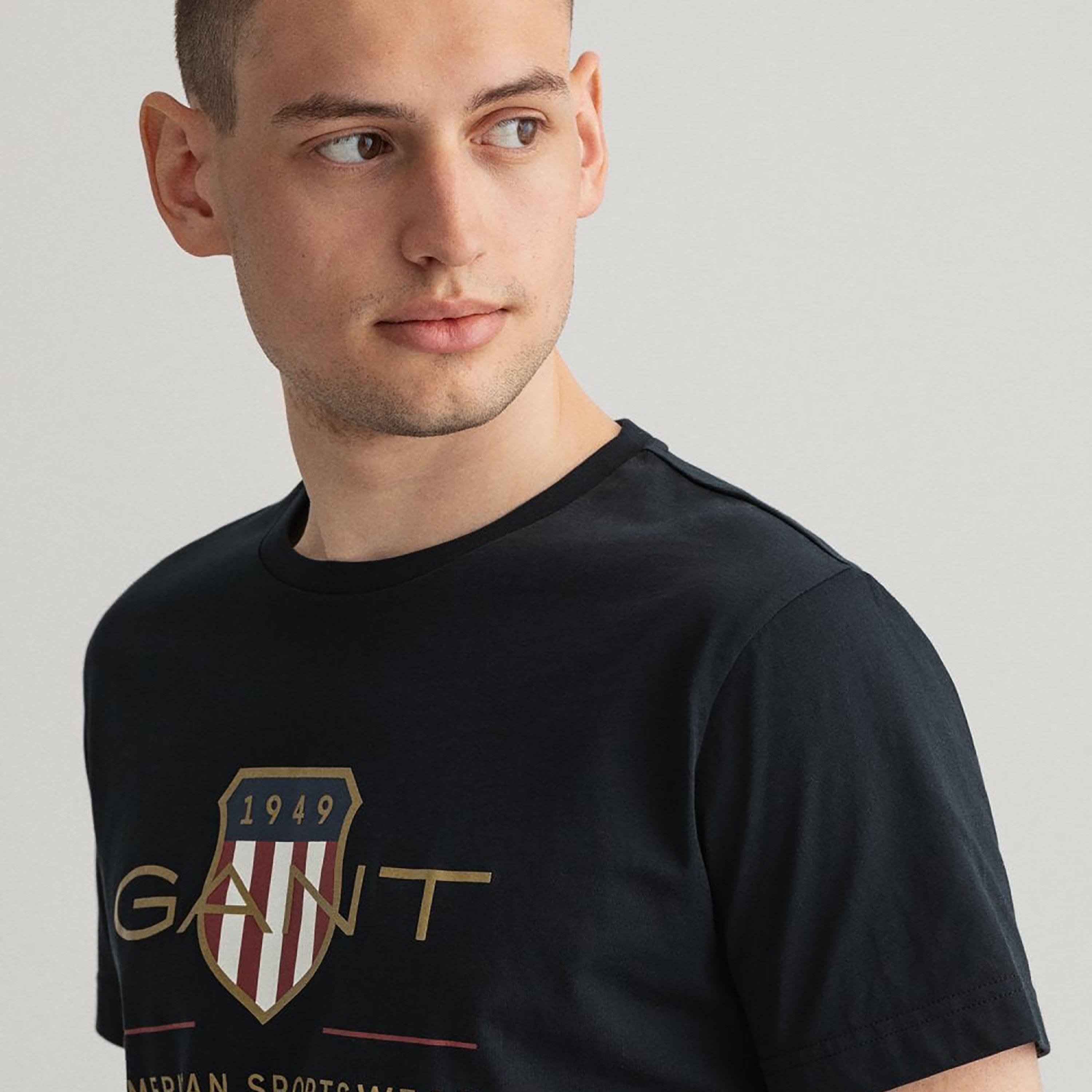 Gant Shield Logo Round Neck Short Sleeves Men's T-Shirt-men-clothing-tshirtsandpolos-tshirts-image-3