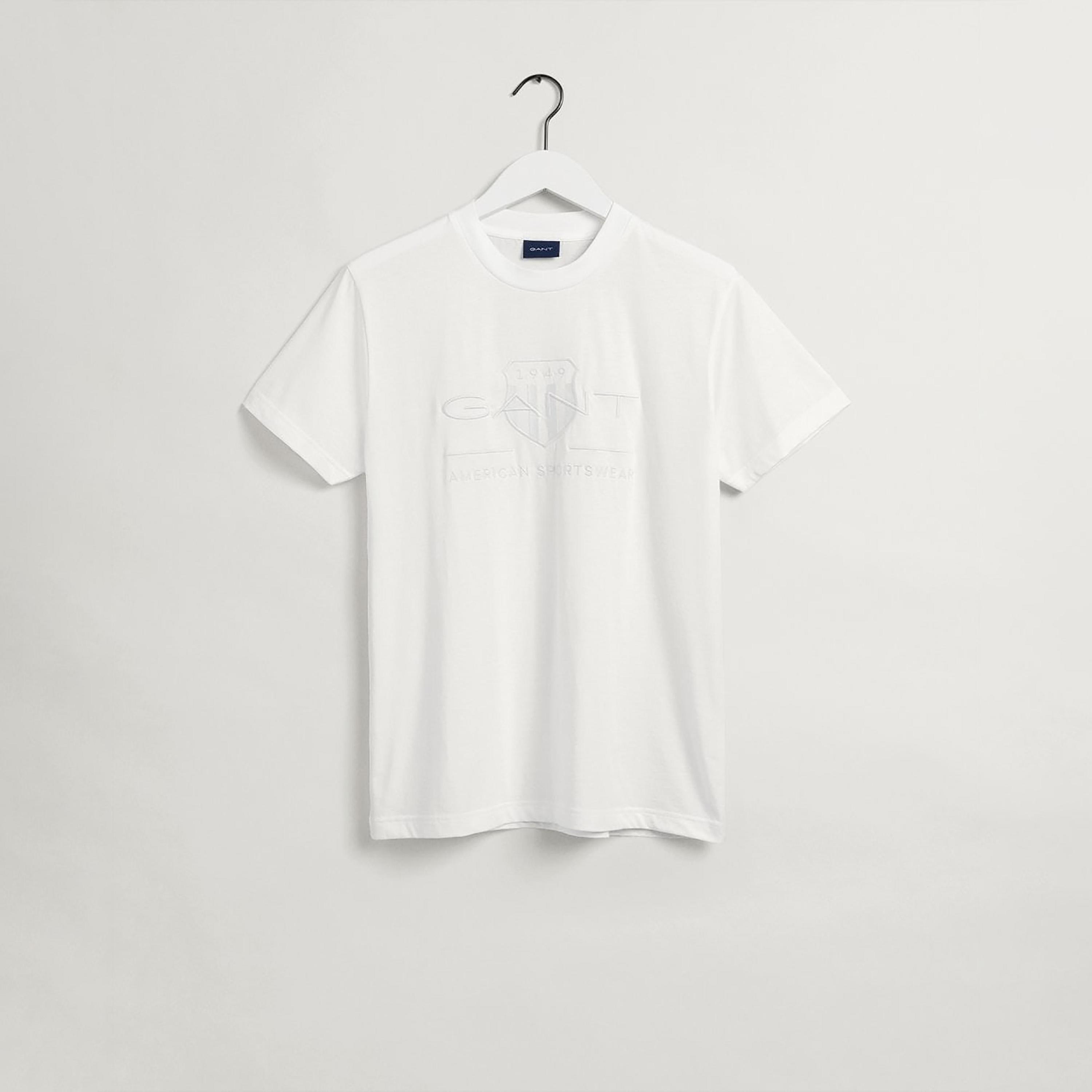 Gant Embroidered Shield Logo Round Neck Short Sleeves Men's T-Shirt-men-clothing-tshirtsandpolos-tshirts-image-5