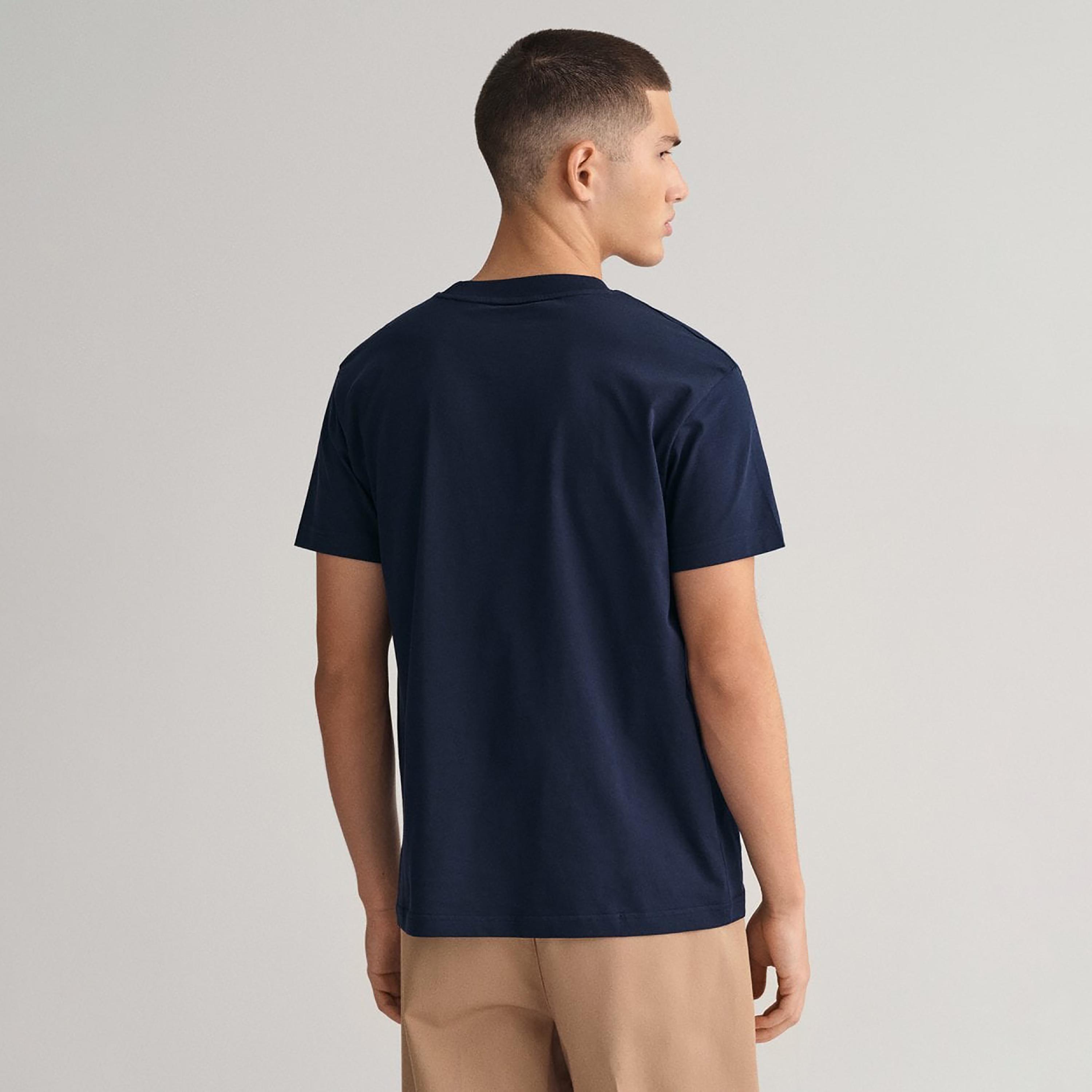 Gant Embroidered Logo Crew Neck Short Sleeves Men's T-Shirt-men-clothing-tshirtsandpolos-tshirts-image-4