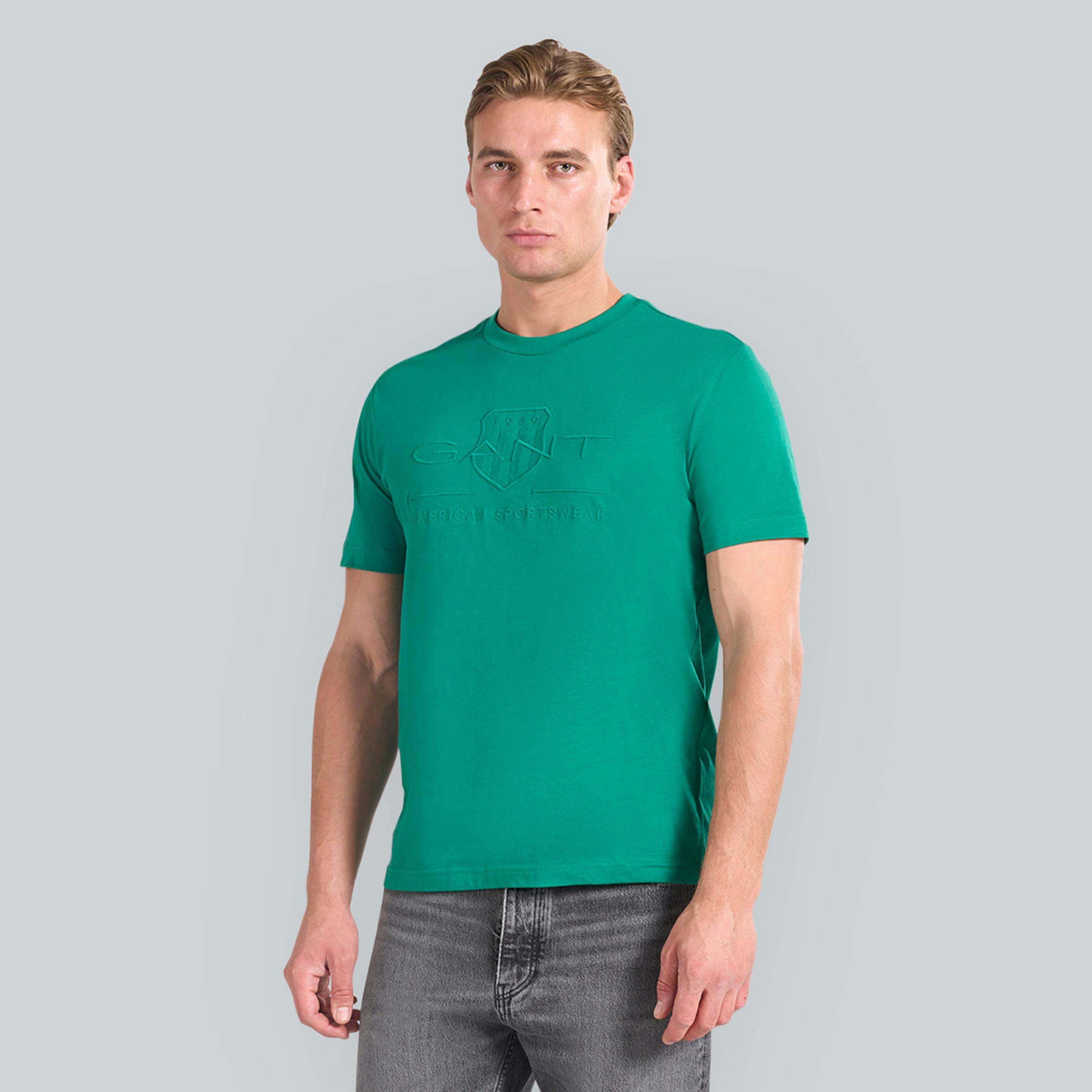 Gant Embroidered Logo Crew Neck Short Sleeves Men's T-Shirt-men-clothing-tshirtsandpolos-tshirts-image-1
