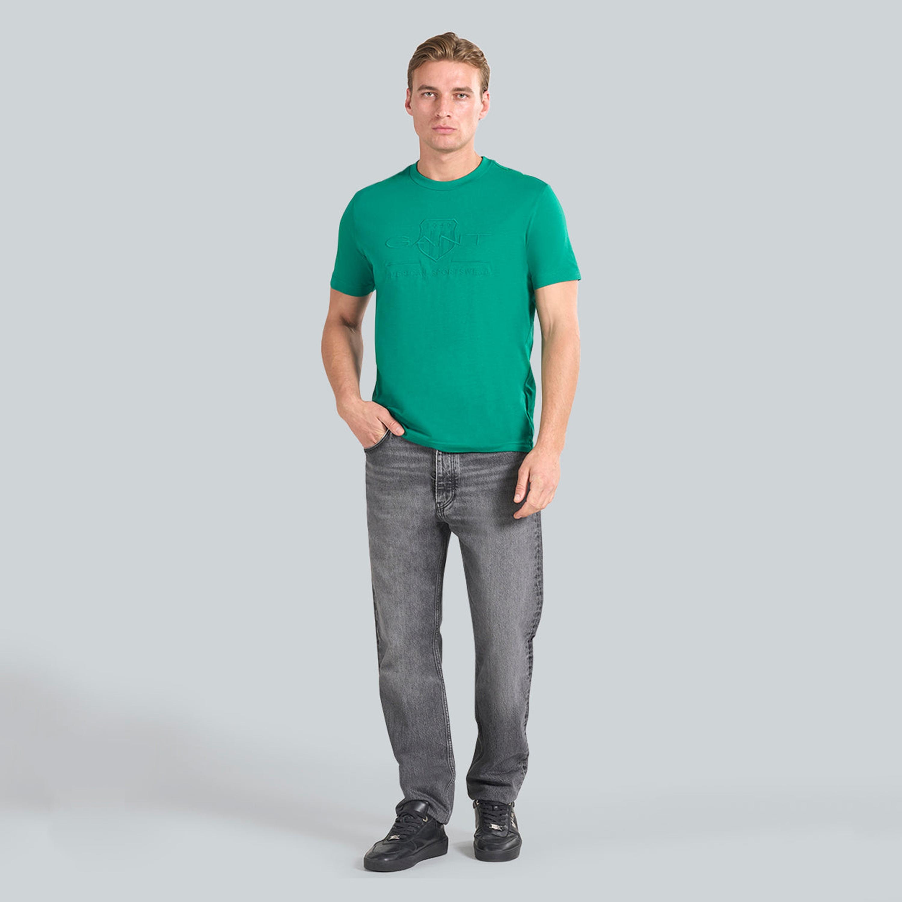 Gant Embroidered Logo Crew Neck Short Sleeves Men's T-Shirt-men-clothing-tshirtsandpolos-tshirts-image-2