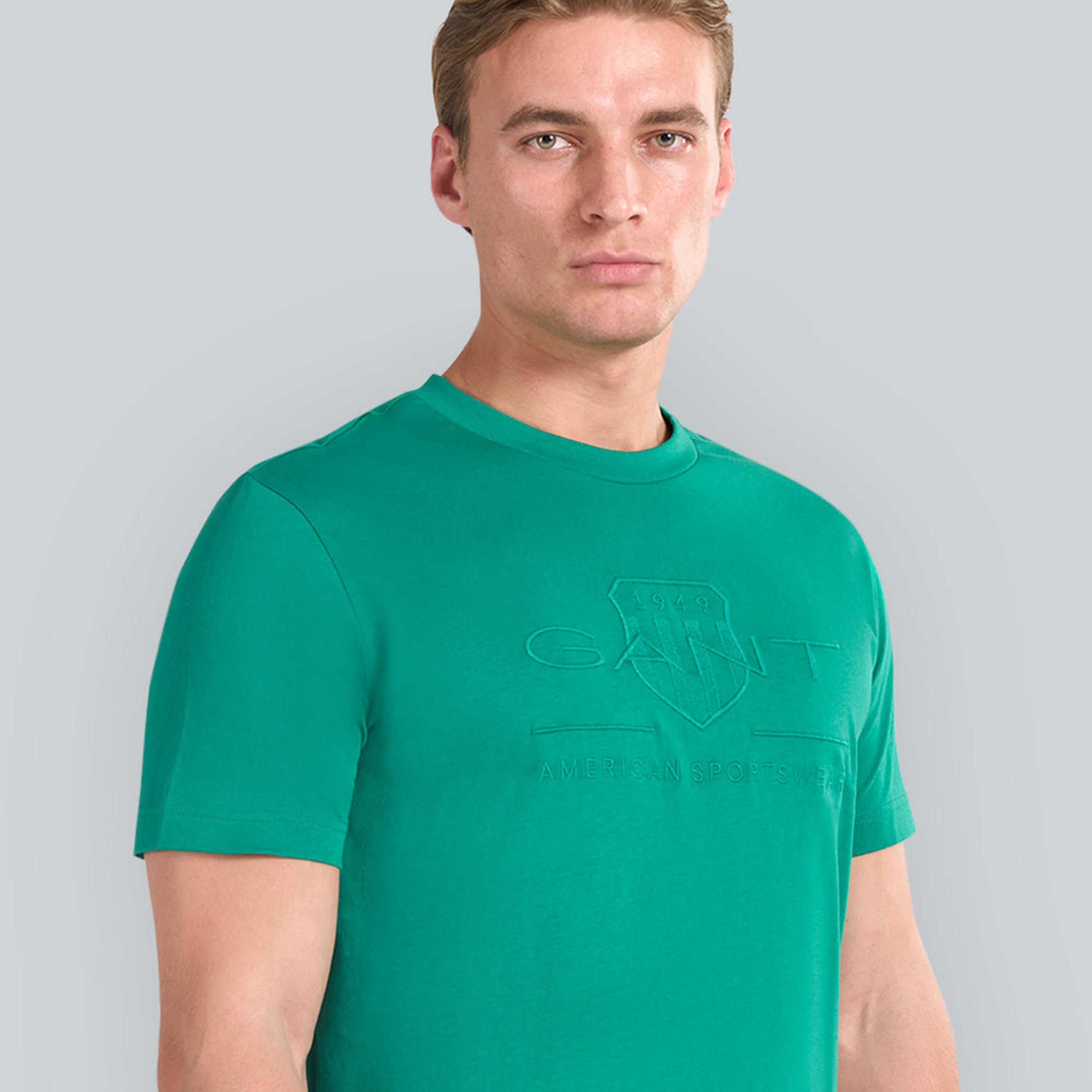 Gant Embroidered Logo Crew Neck Short Sleeves Men's T-Shirt-men-clothing-tshirtsandpolos-tshirts-image-3