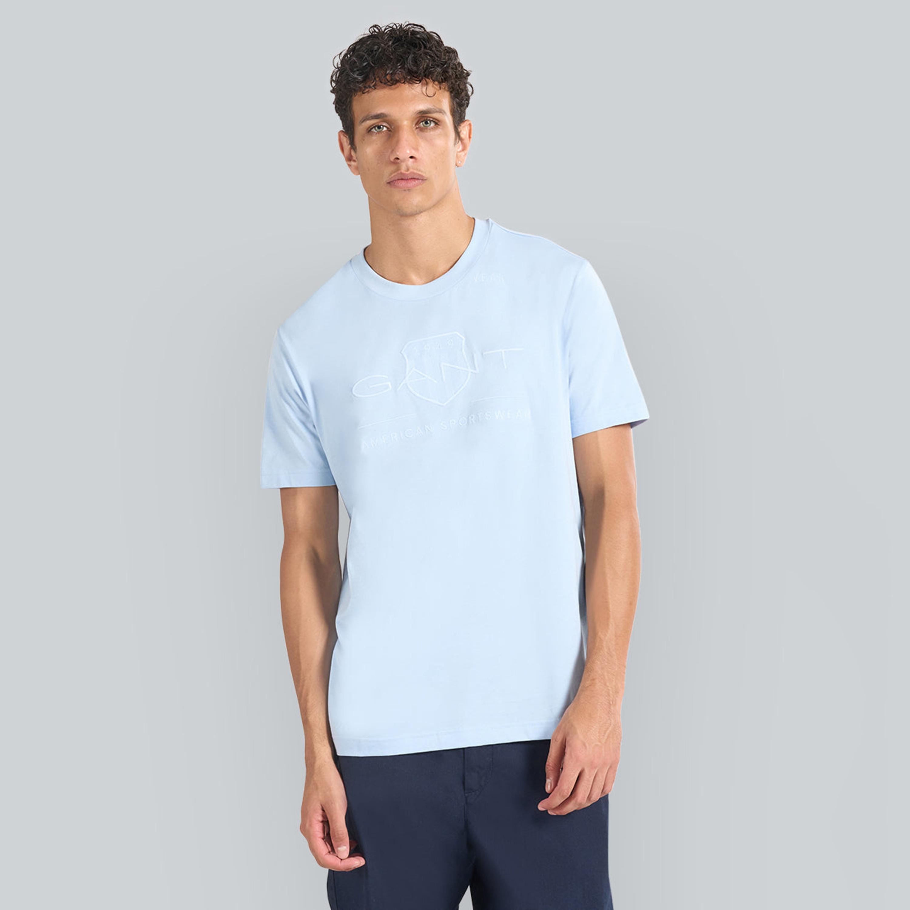 Gant Embroidered Logo Crew Neck Short Sleeves Men's T-Shirt-men-clothing-tshirtsandpolos-tshirts-image-9