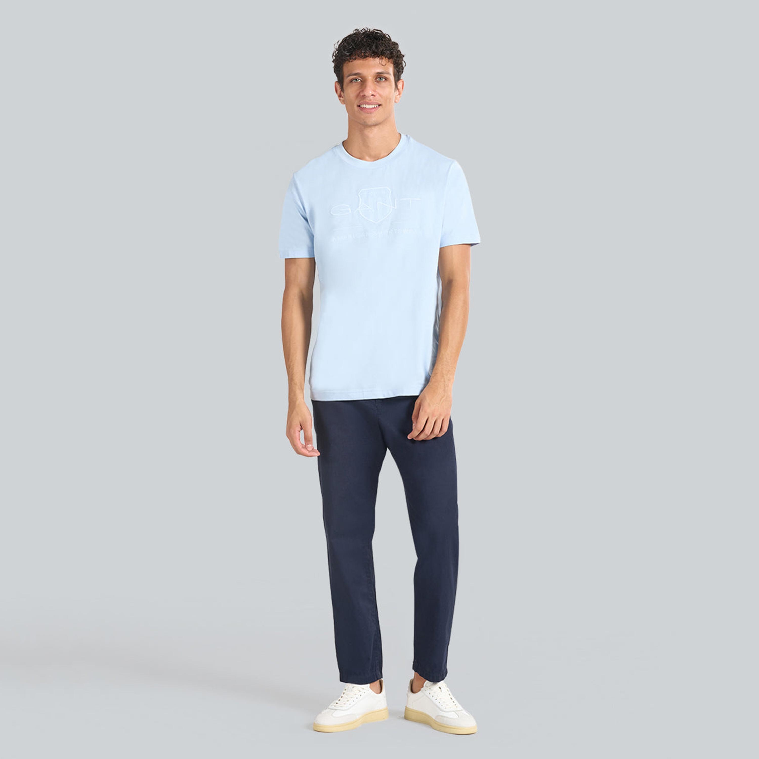 Gant Embroidered Logo Crew Neck Short Sleeves Men's T-Shirt-men-clothing-tshirtsandpolos-tshirts-image-10