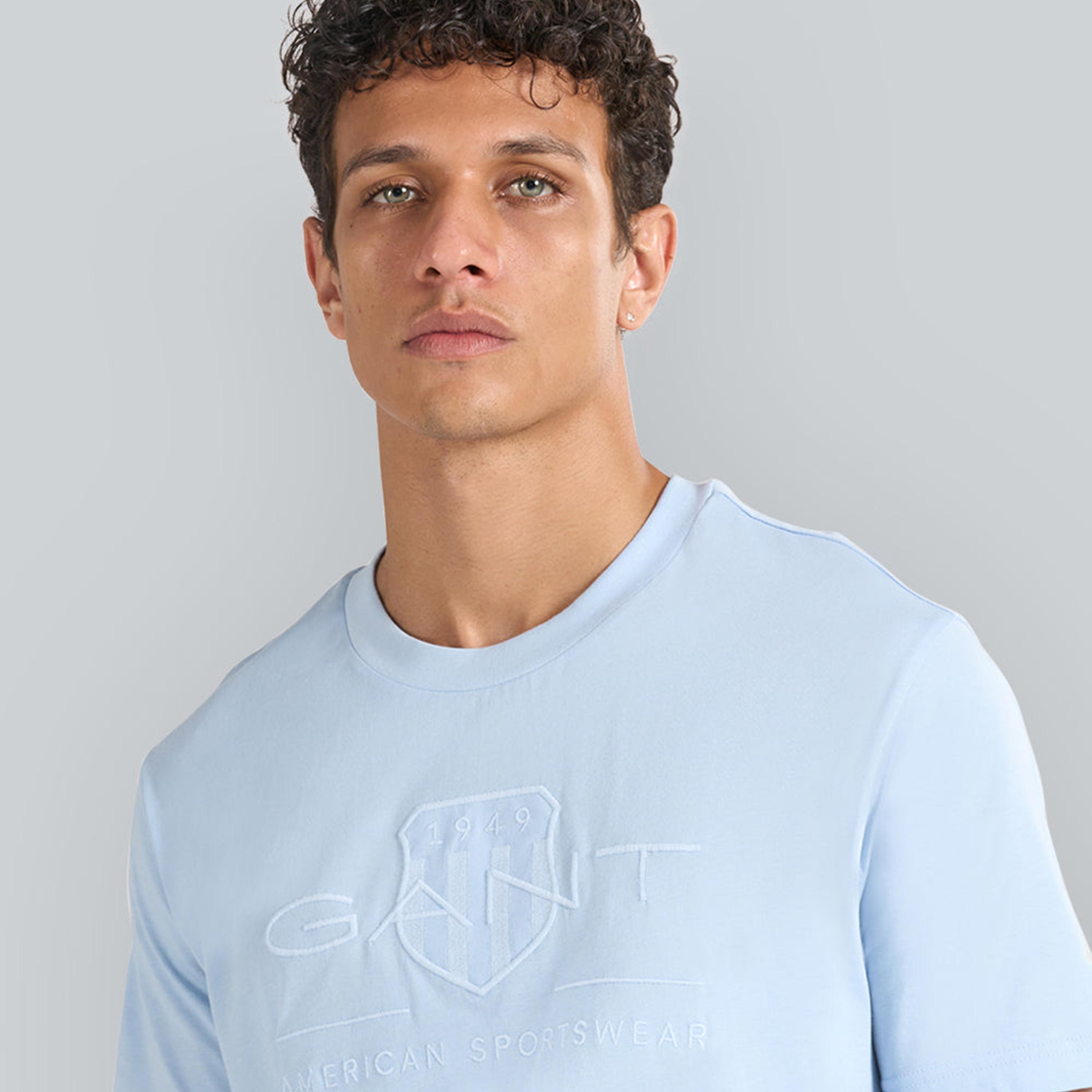 Gant Embroidered Logo Crew Neck Short Sleeves Men's T-Shirt-men-clothing-tshirtsandpolos-tshirts-image-11
