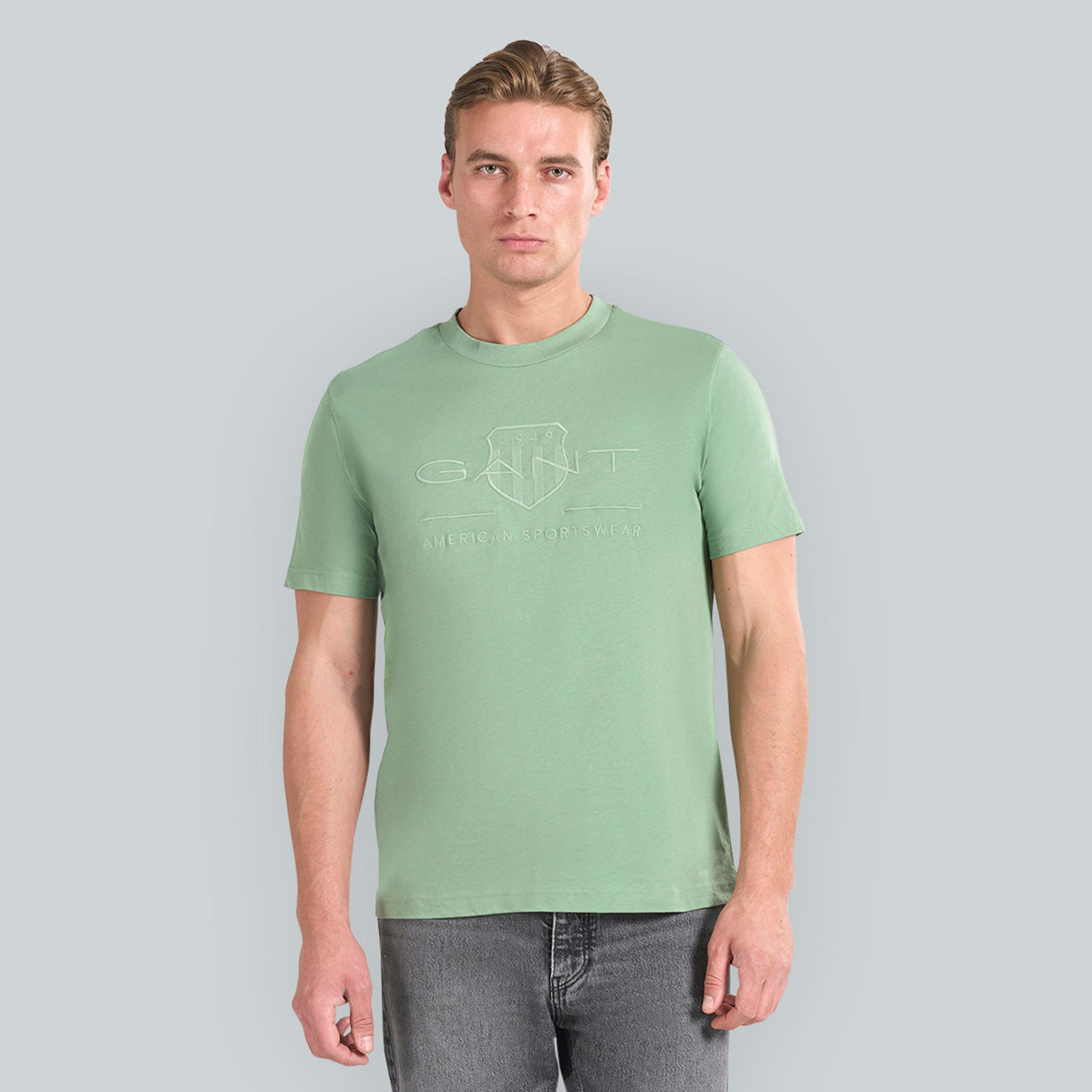 Gant Embroidered Logo Crew Neck Short Sleeves Men's T-Shirt-men-clothing-tshirtsandpolos-tshirts-image-5