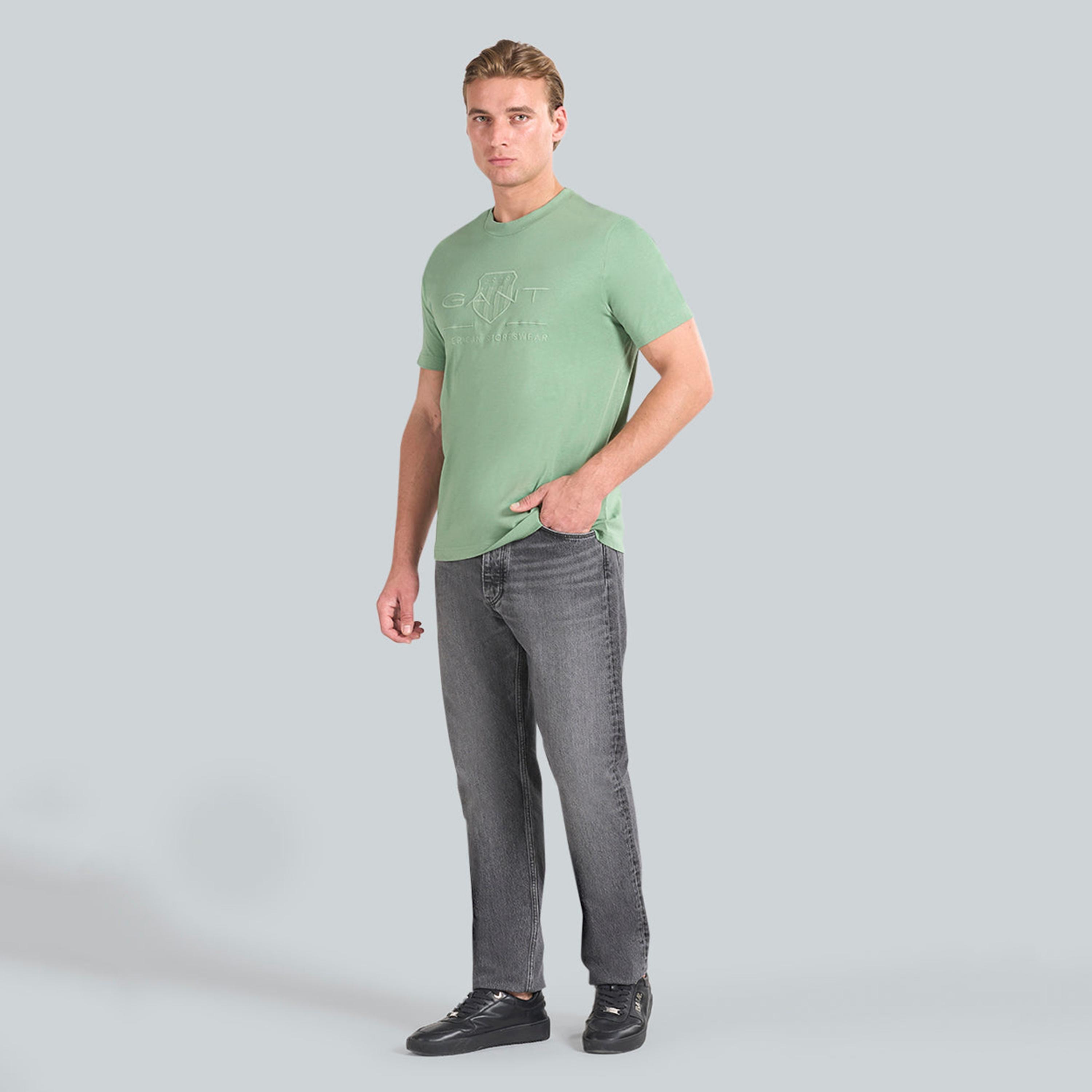 Gant Embroidered Logo Crew Neck Short Sleeves Men's T-Shirt-men-clothing-tshirtsandpolos-tshirts-image-6