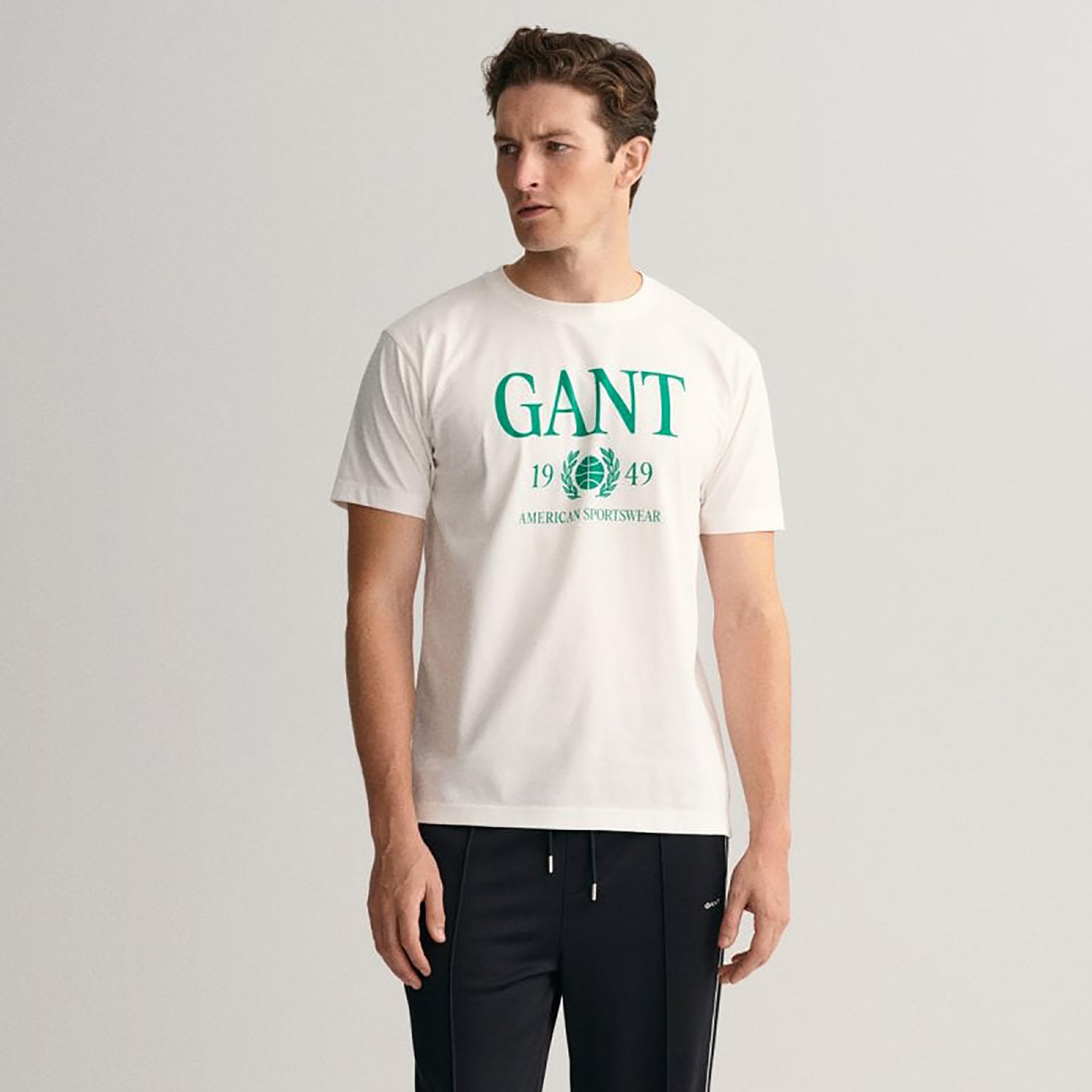 تي-شيرت من جانت لوجو طباعة طاقم الرقبة بأكمام قصيرة ورقبة دائرية-men-clothing-tshirtsandpolos-tshirts-image-1