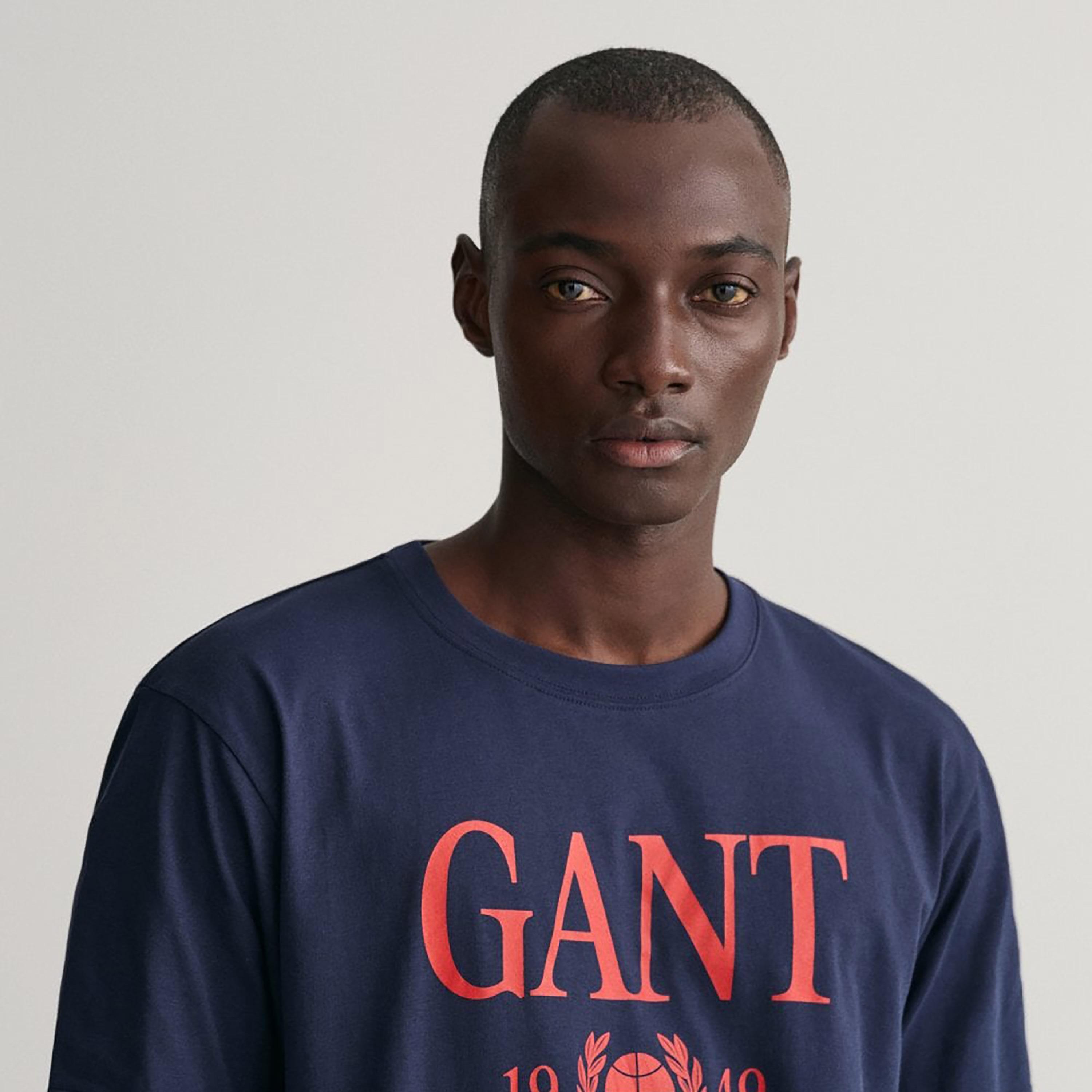 تي-شيرت من جانت لوجو طباعة طاقم الرقبة بأكمام قصيرة ورقبة دائرية-men-clothing-tshirtsandpolos-tshirts-image-3