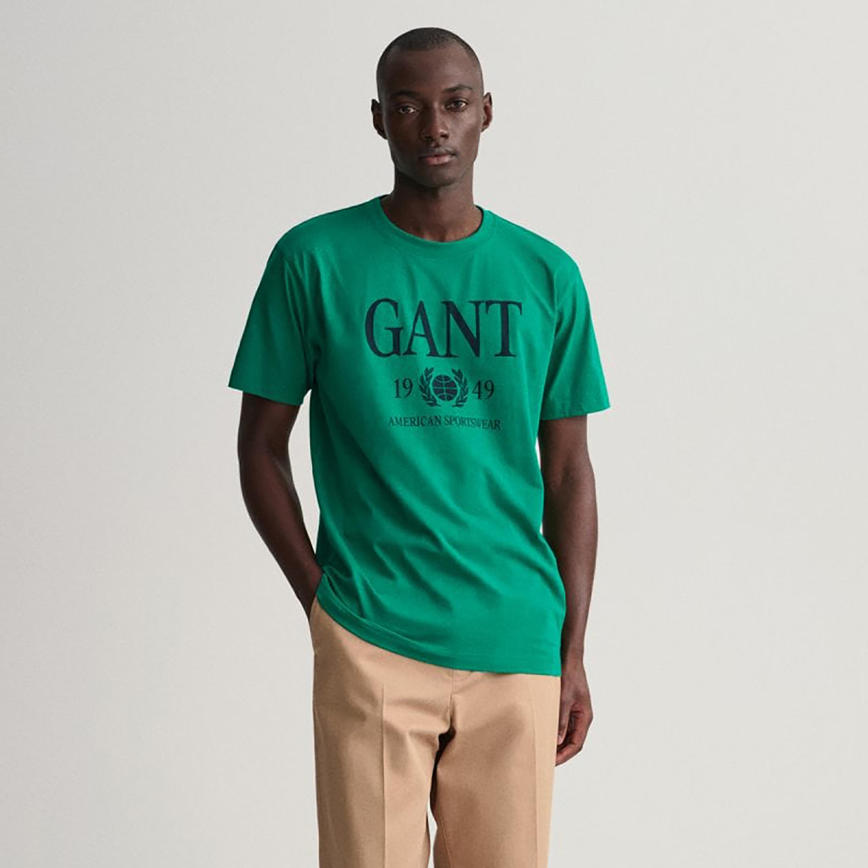 تي-شيرت من جانت لوجو طباعة طاقم الرقبة بأكمام قصيرة ورقبة دائرية-men-clothing-tshirtsandpolos-tshirts-image-1