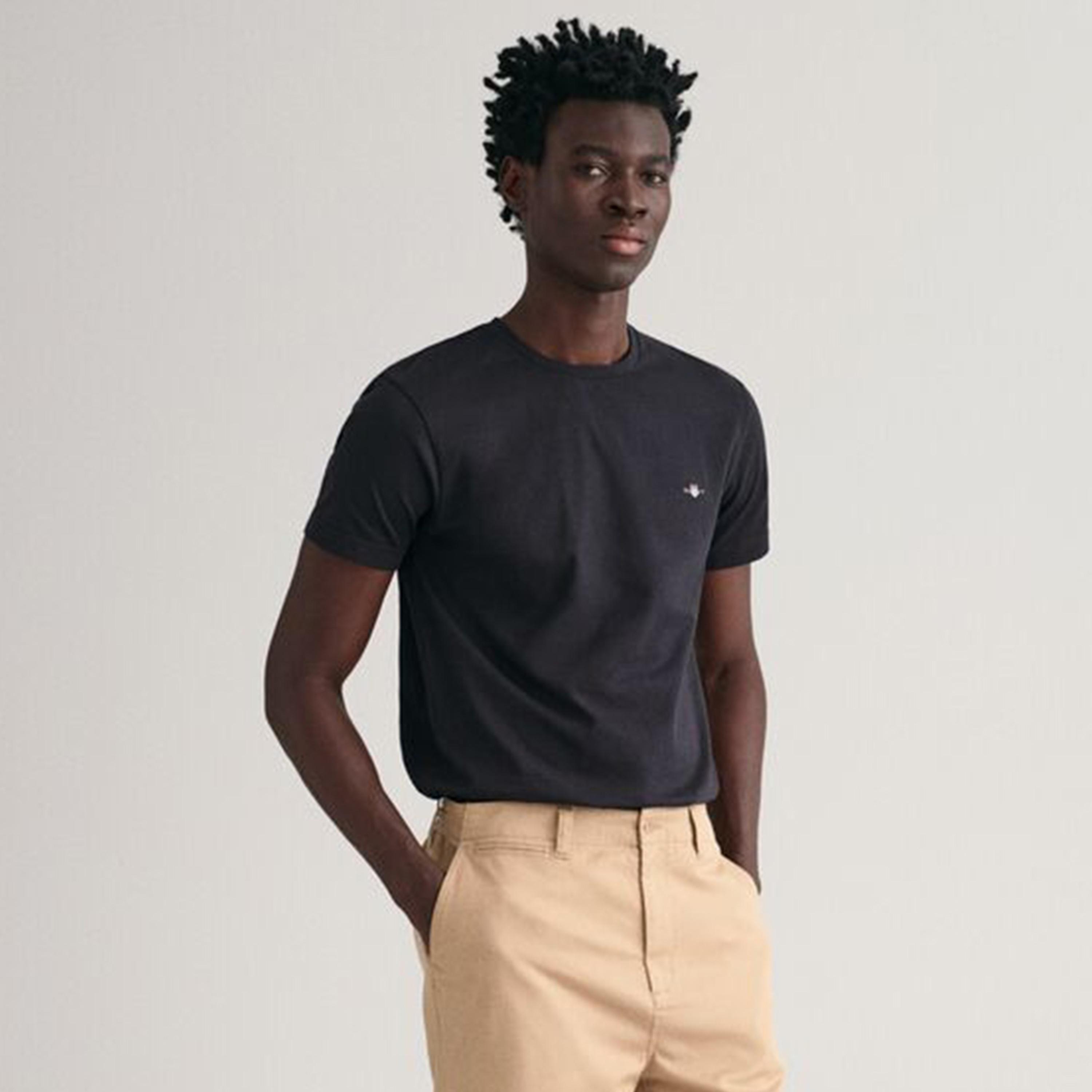 تيشيرت رجالي بياقة دائرية وأكمام قصيرة وسادة من جانت.-men-clothing-tshirtsandpolos-tshirts-image-4