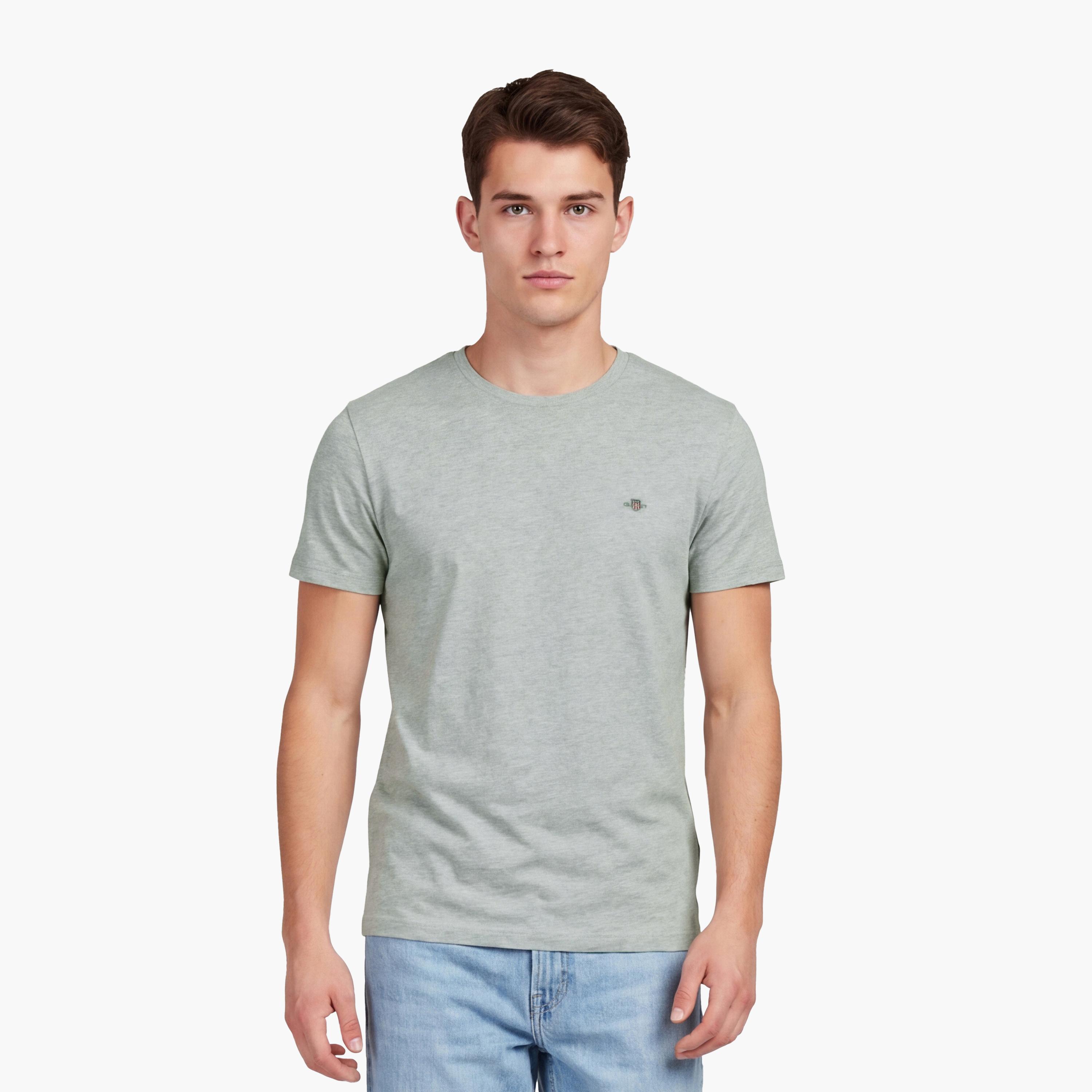 تيشيرت رجالي بياقة دائرية وأكمام قصيرة وسادة من جانت.-men-clothing-tshirtsandpolos-tshirts-image-1