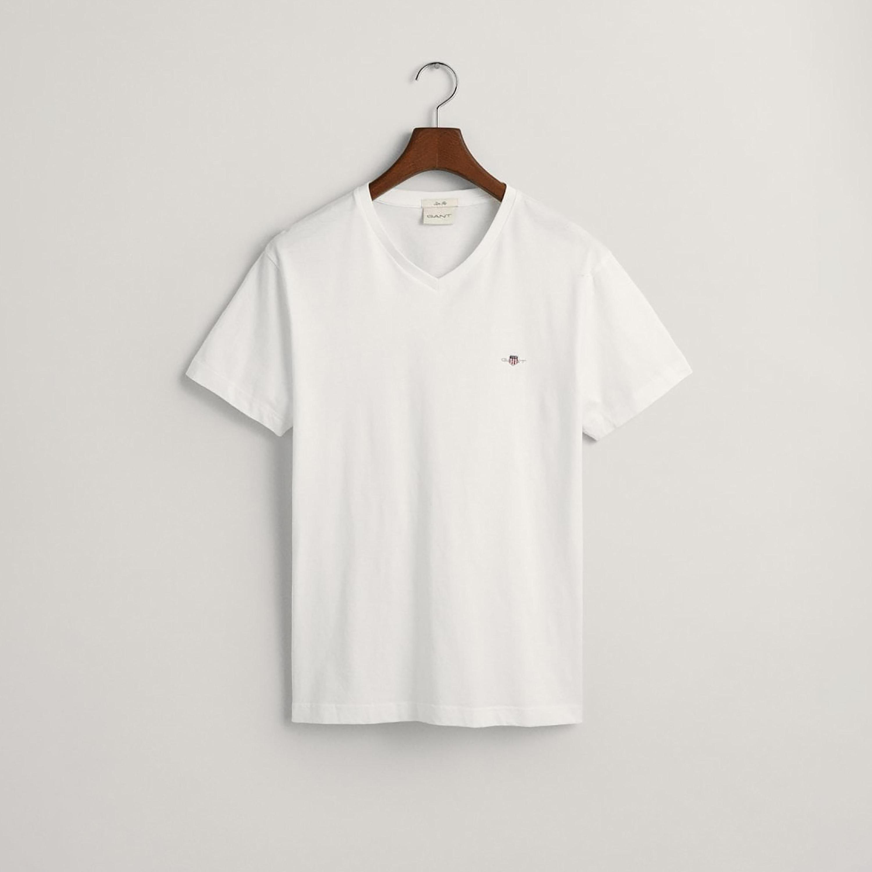 Gant Logo Detail V-Neck Short Sleeves T-Shirt-men-clothing-tshirtsandpolos-tshirts-image-3