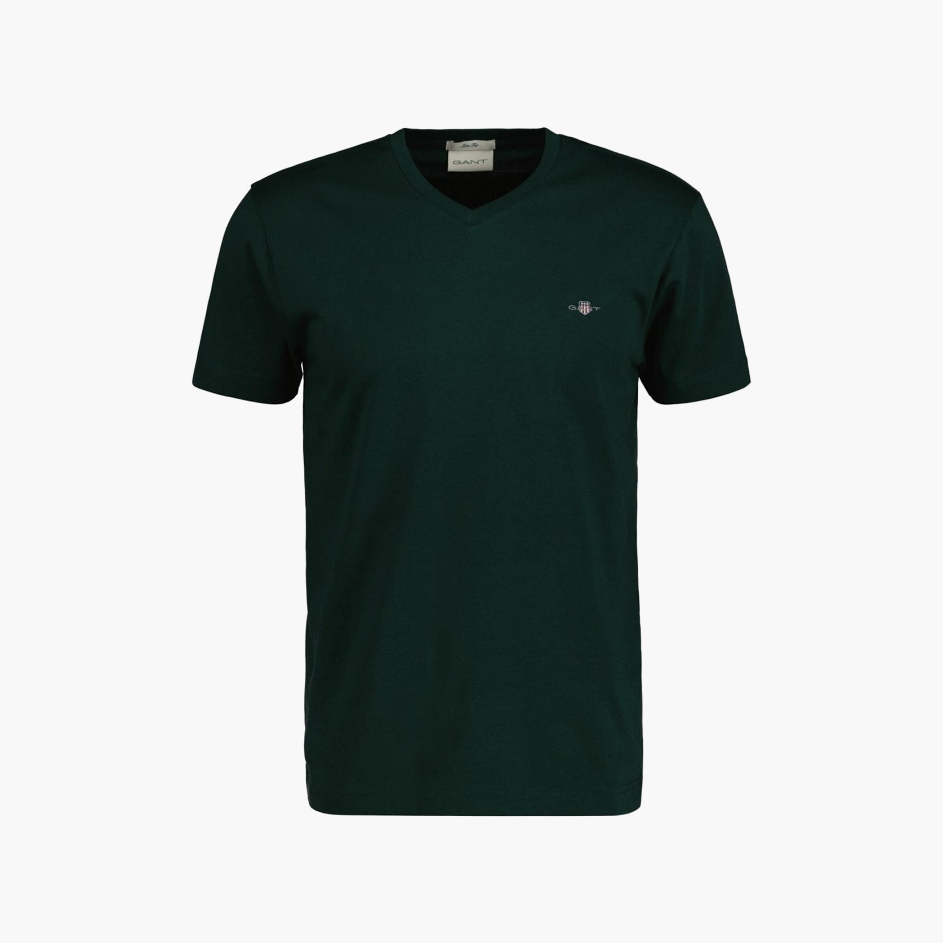 Gant Logo Detail V-Neck Short Sleeves T-Shirt-men-clothing-tshirtsandpolos-tshirts-image-1