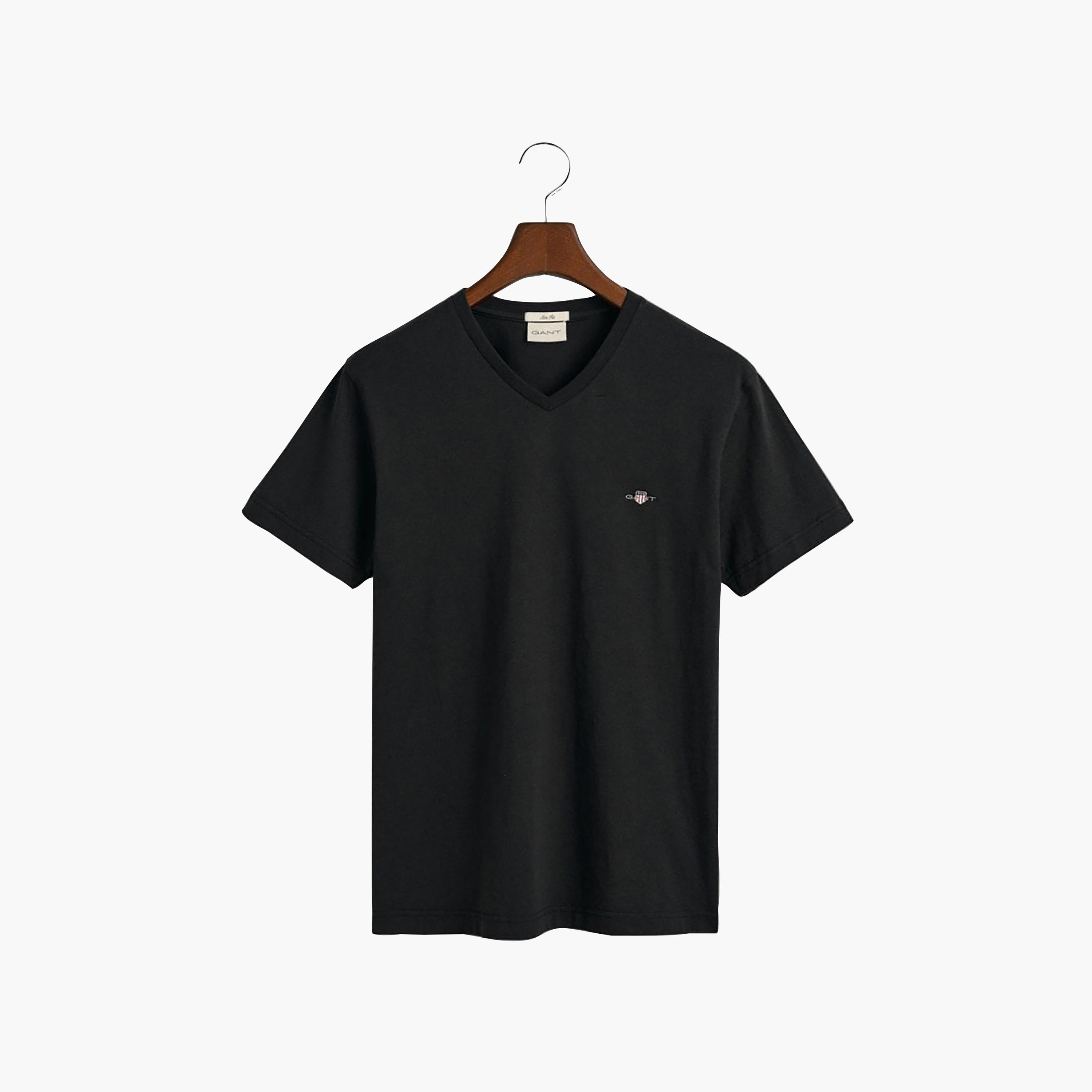 تي-شيرت جانت لوجو بأكمام قصيرة والرقبة الخامسة-men-clothing-tshirtsandpolos-tshirts-image-5