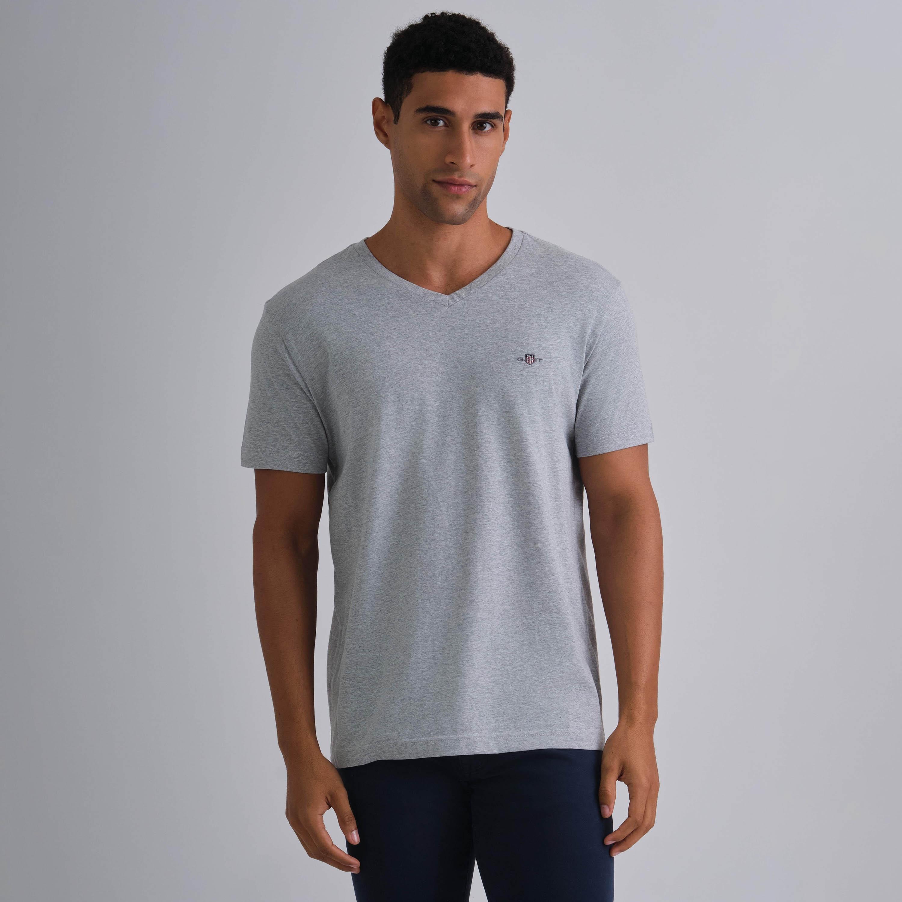 Gant Shield Slim Fit Short Sleeves V-Neck Men's T-Shirt-men-clothing-tshirtsandpolos-tshirts-image-1