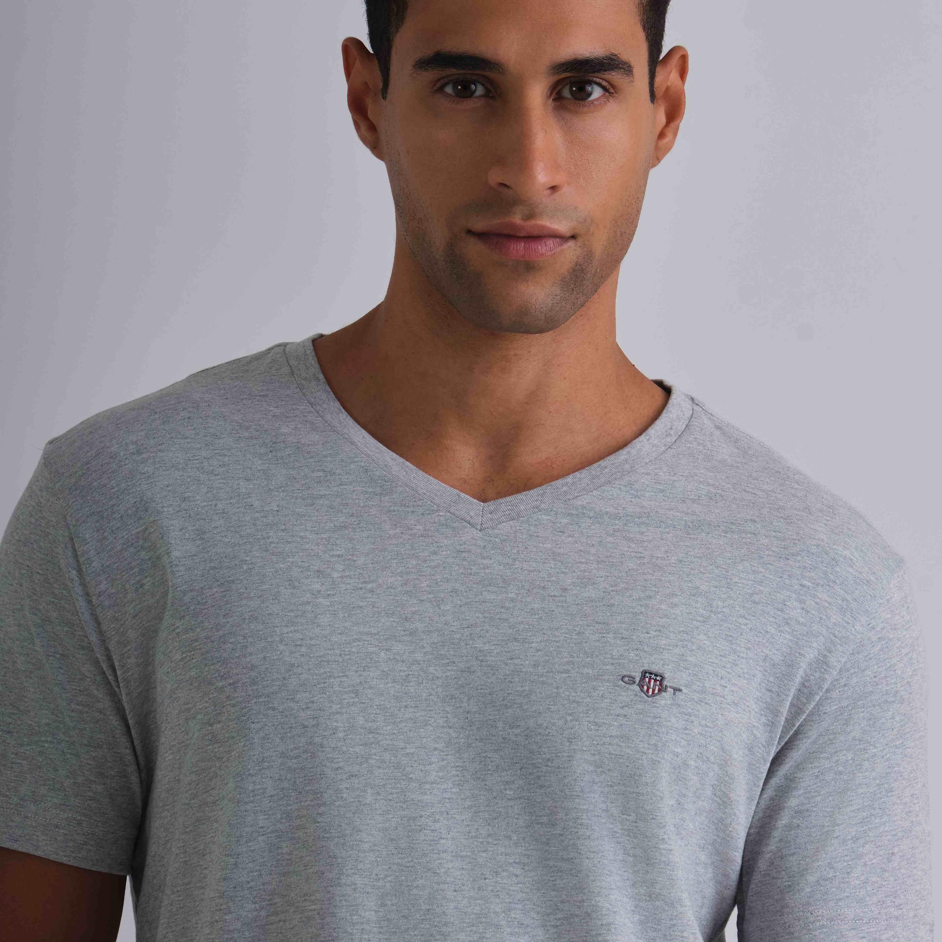 Gant Shield Slim Fit Short Sleeves V-Neck Men's T-Shirt-men-clothing-tshirtsandpolos-tshirts-image-2