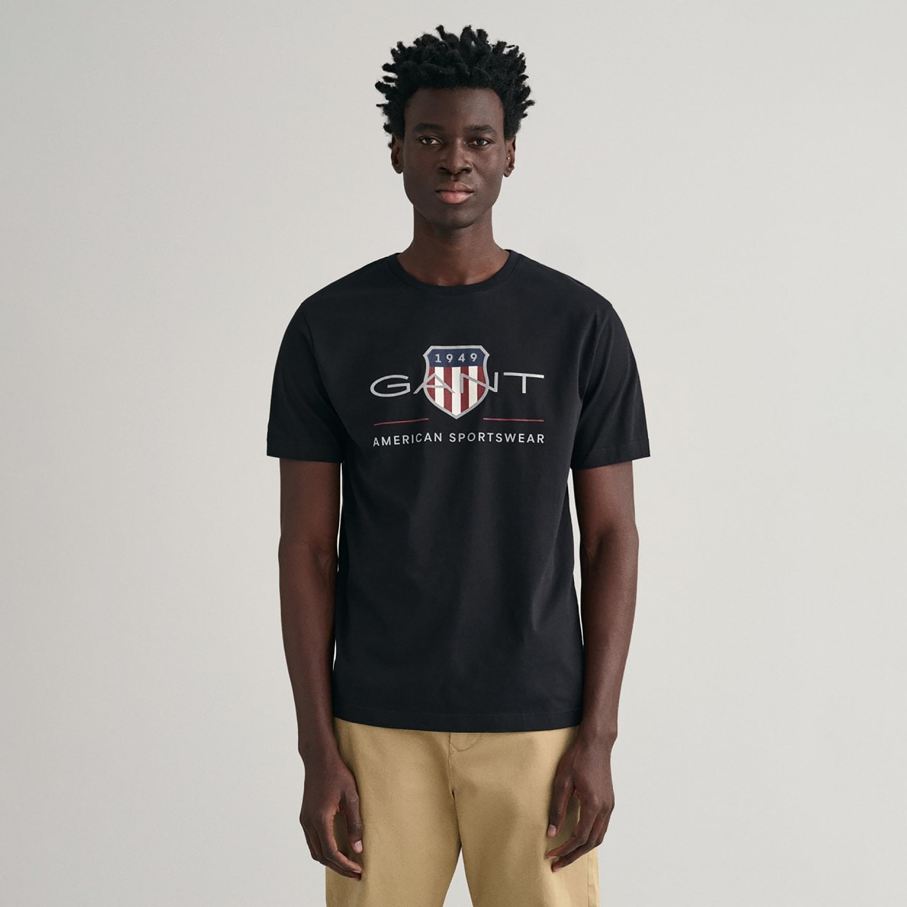 تي-شيرت من جانت لوجو طباعة طاقم الرقبة بأكمام قصيرة ورقبة دائرية-men-clothing-tshirtsandpolos-tshirts-image-1