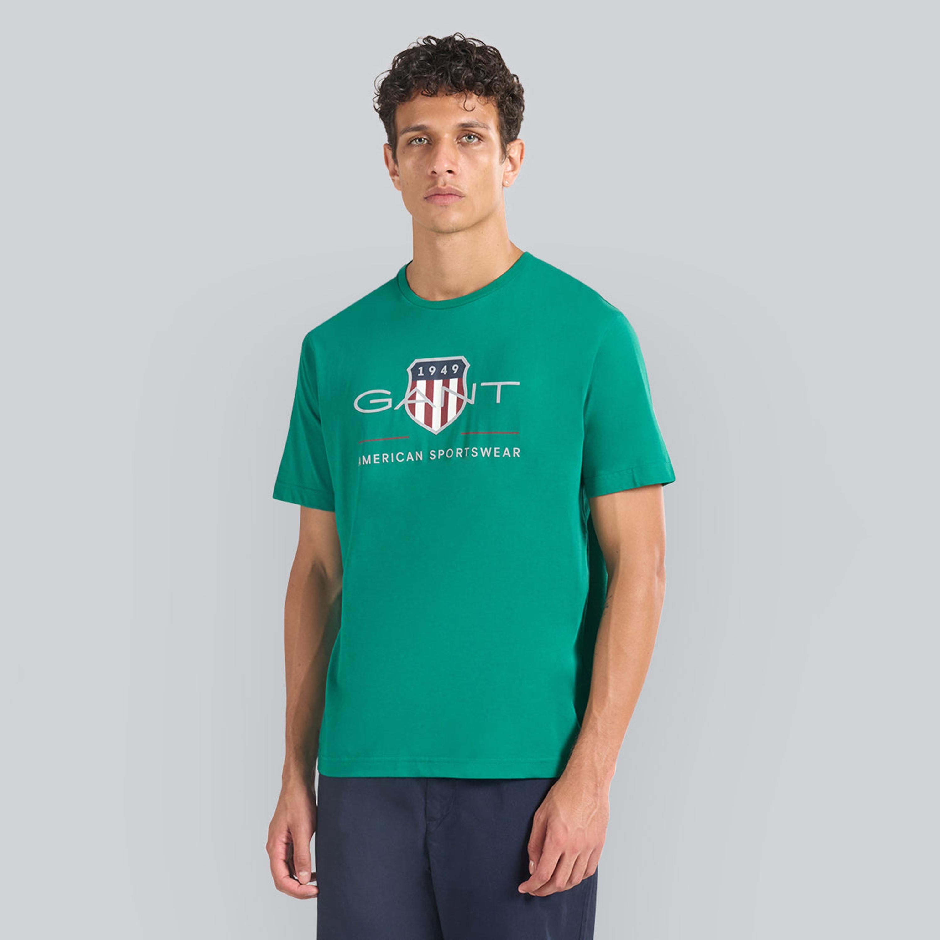تيشيرت رجالي بياقة دائرية وأكمام قصيرة وطبعة شعار من جانت.-men-clothing-tshirtsandpolos-tshirts-image-5