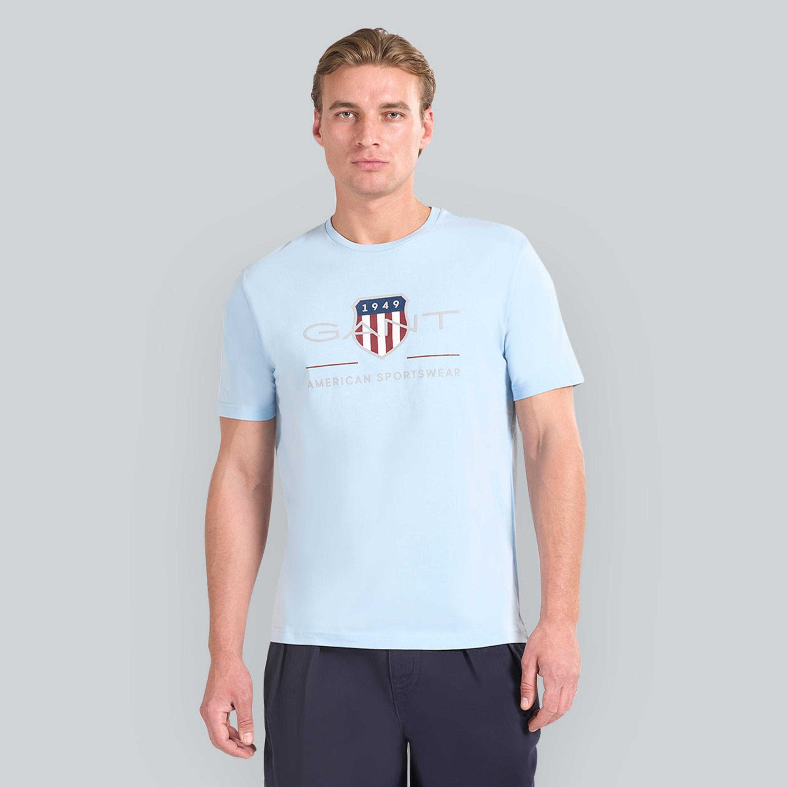 تيشيرت رجالي بياقة دائرية وأكمام قصيرة وطبعة شعار من جانت.-men-clothing-tshirtsandpolos-tshirts-image-9