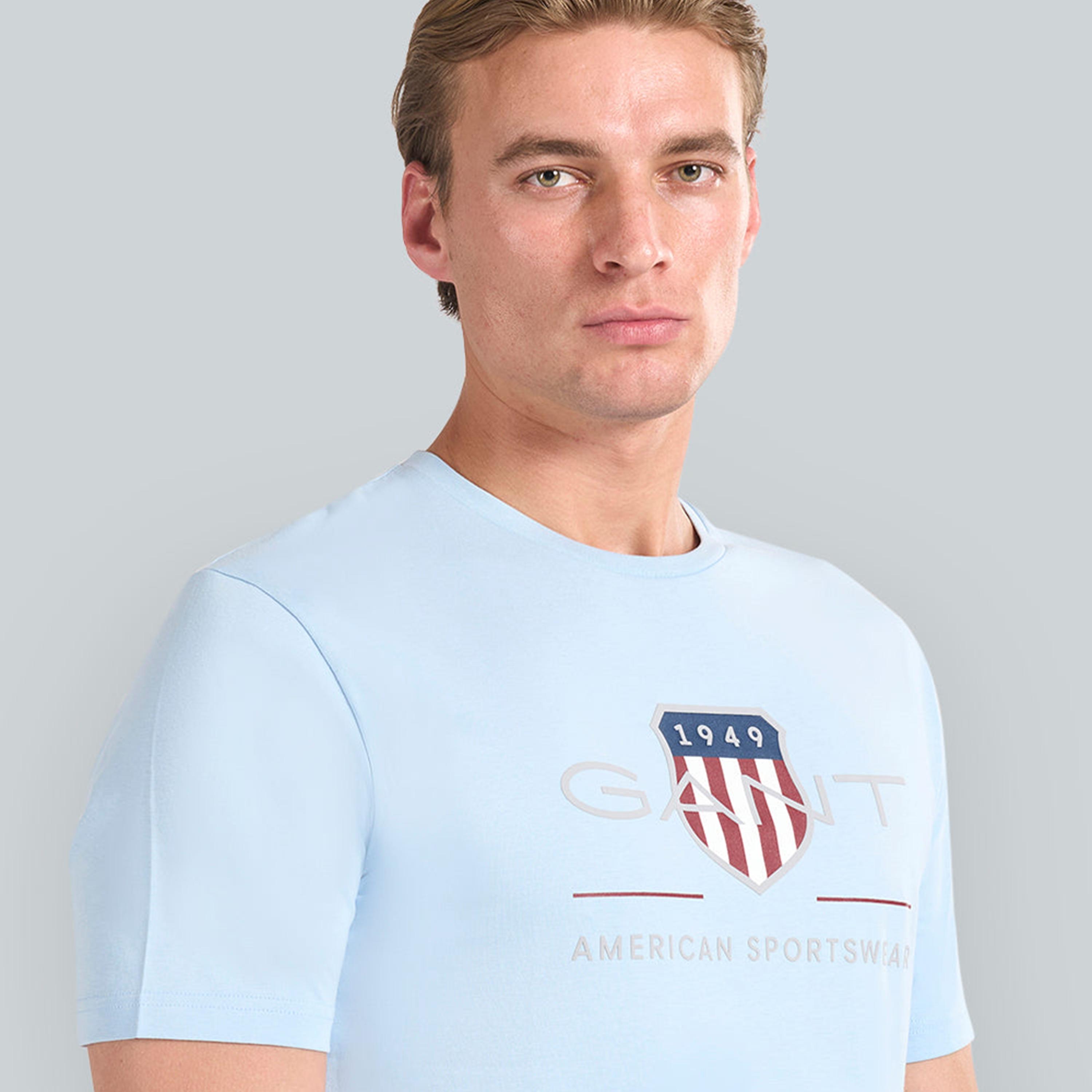 تيشيرت رجالي بياقة دائرية وأكمام قصيرة وطبعة شعار من جانت.-men-clothing-tshirtsandpolos-tshirts-image-11