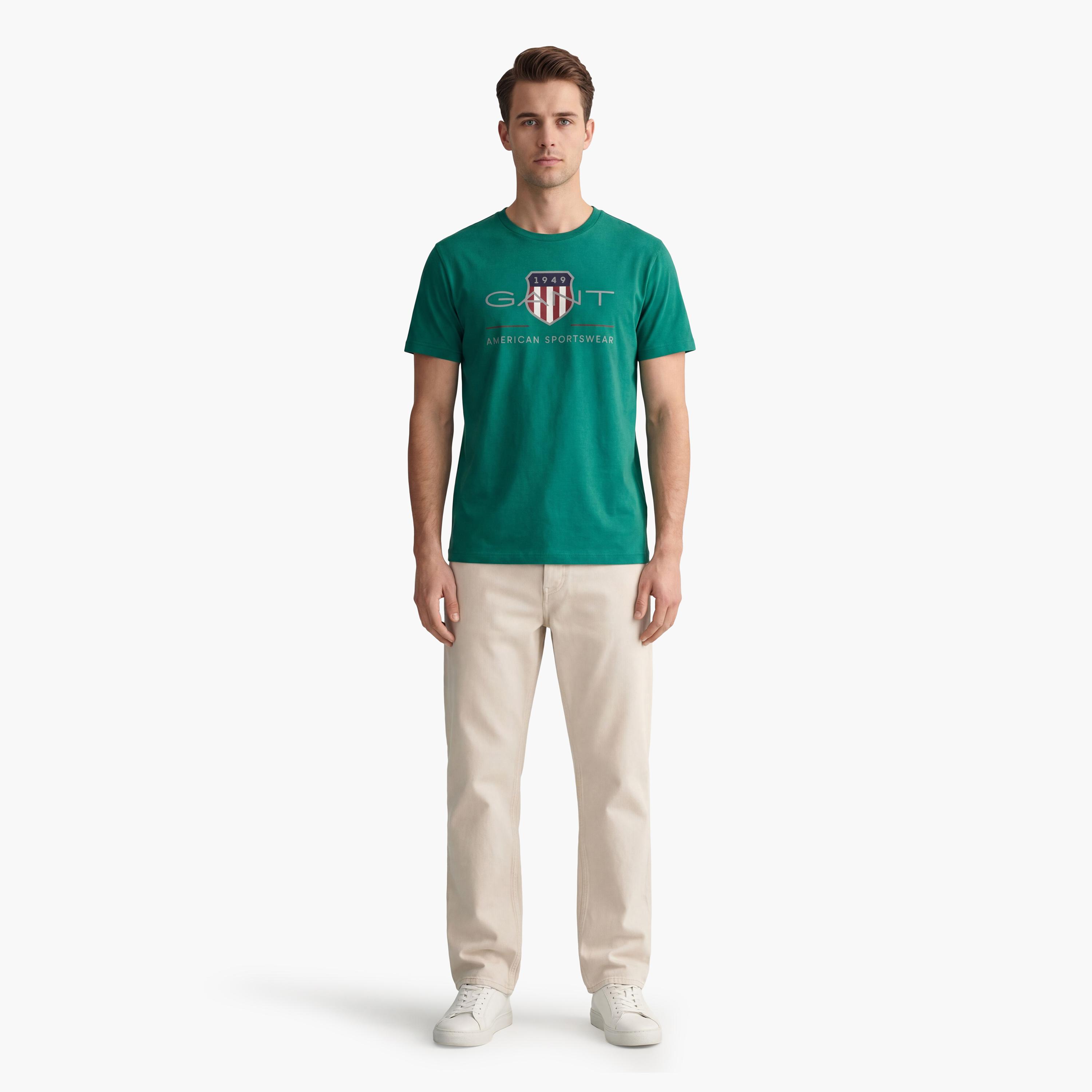 Gant Logo Print Crew Neck Short Sleeves Men's T-Shirt-men-clothing-tshirtsandpolos-tshirts-image-2