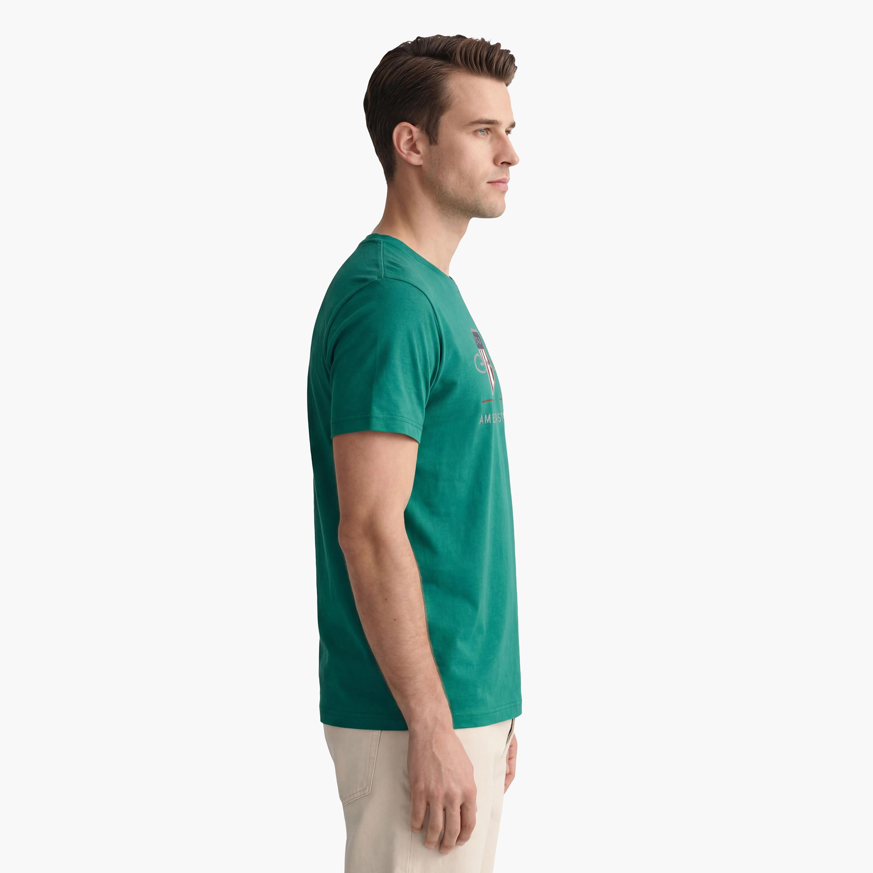 Gant Logo Print Crew Neck Short Sleeves Men's T-Shirt-men-clothing-tshirtsandpolos-tshirts-image-3