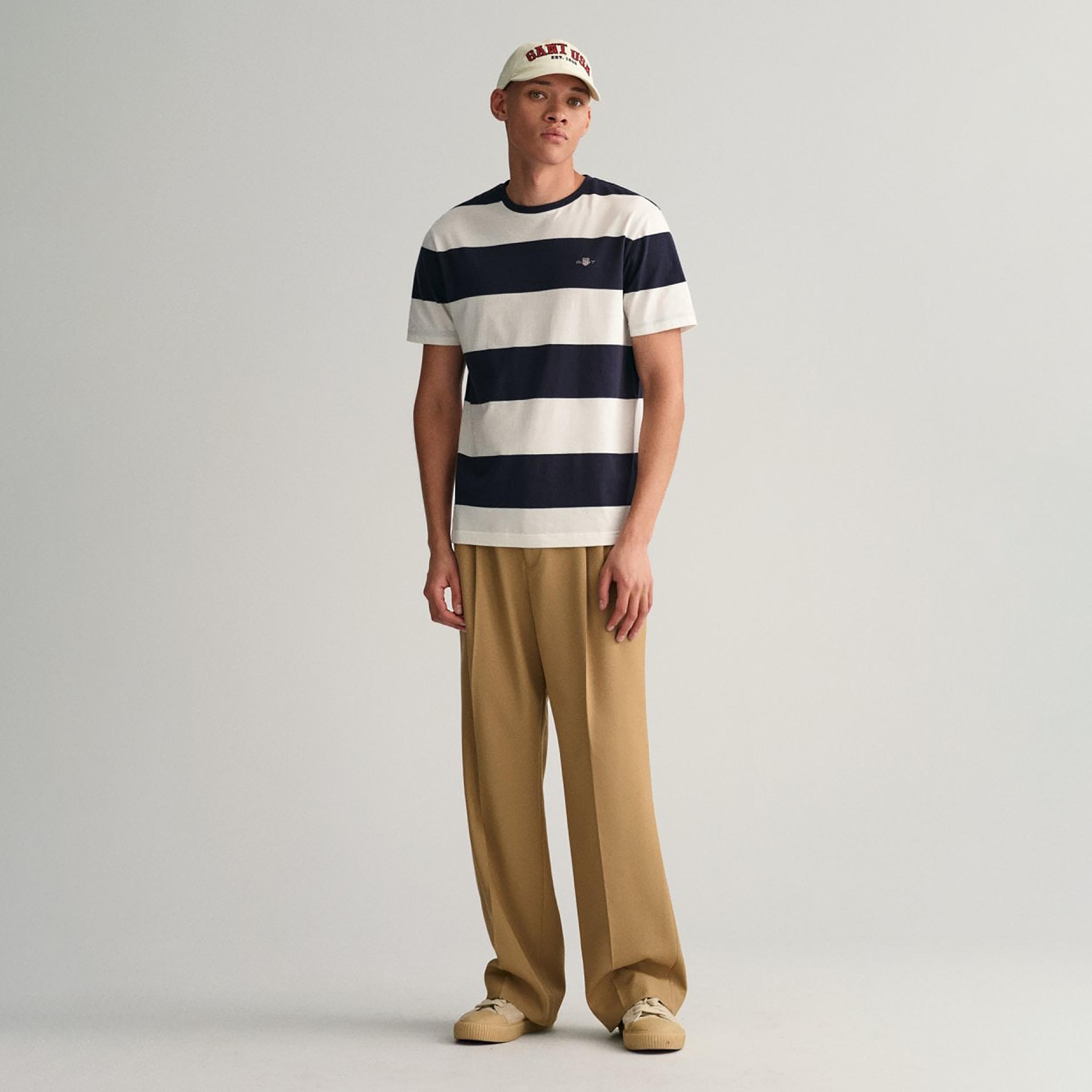 تي-شيرت جانت كتلة الألوان طاقم الرقبة وأكمام قصيرة-men-clothing-tshirtsandpolos-tshirts-image-2