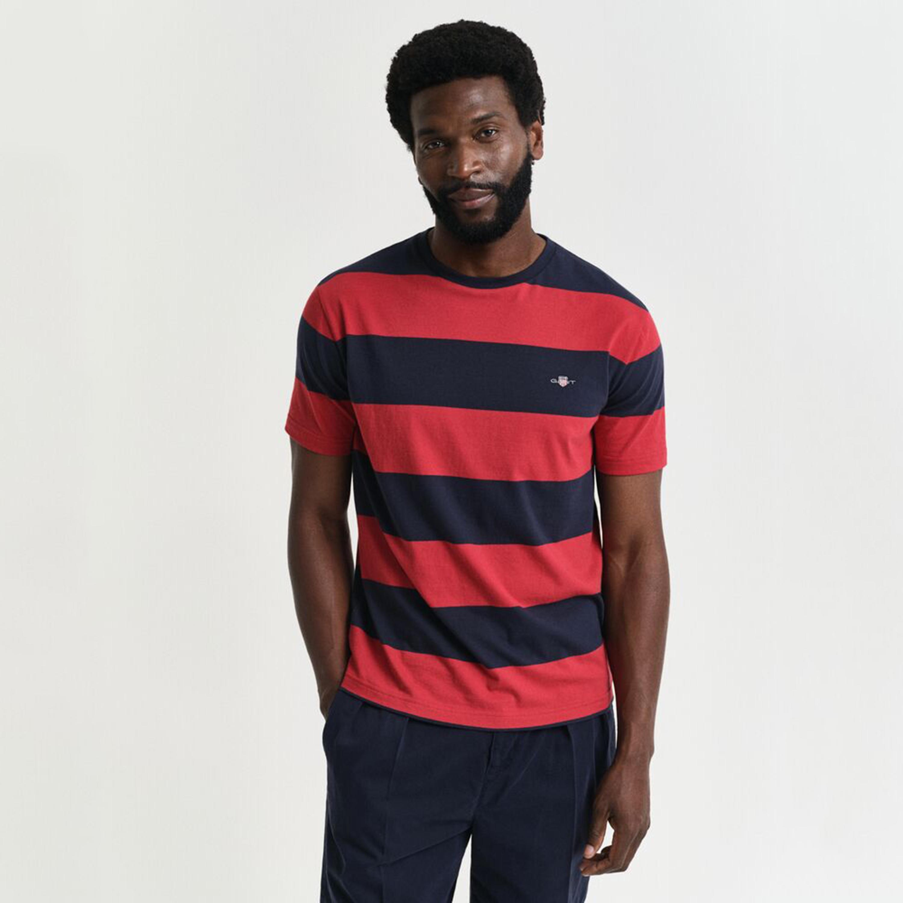 تيشيرت رجالي بياقة دائرية وأكمام قصيرة ومخطط من جانت.-men-clothing-tshirtsandpolos-tshirts-image-7