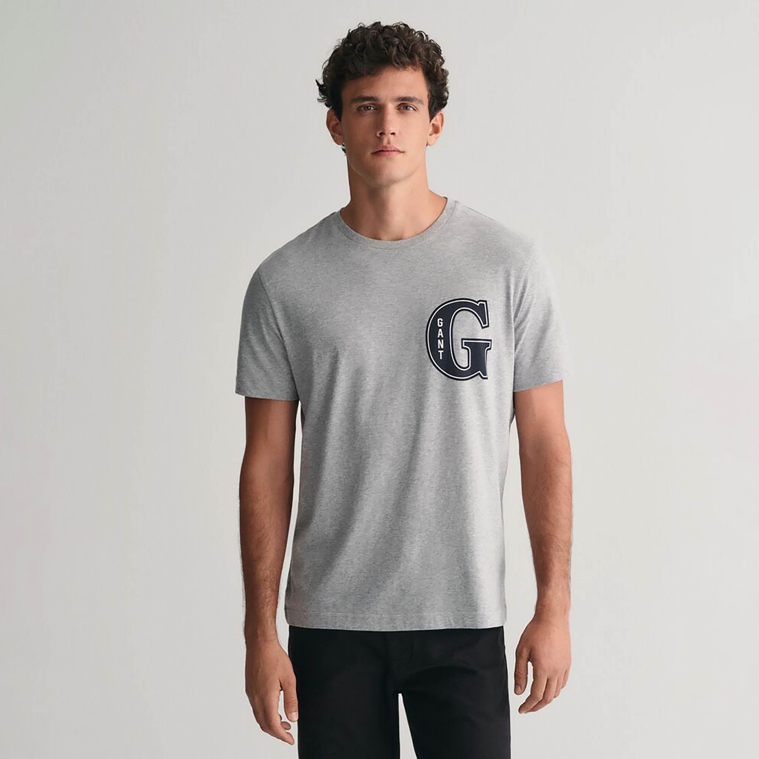 تي شيرت رجالي بأكمام قصيرة ورقبة مستديرة وطبعة نص Gant-men-clothing-tshirtsandpolos-tshirts-image-1