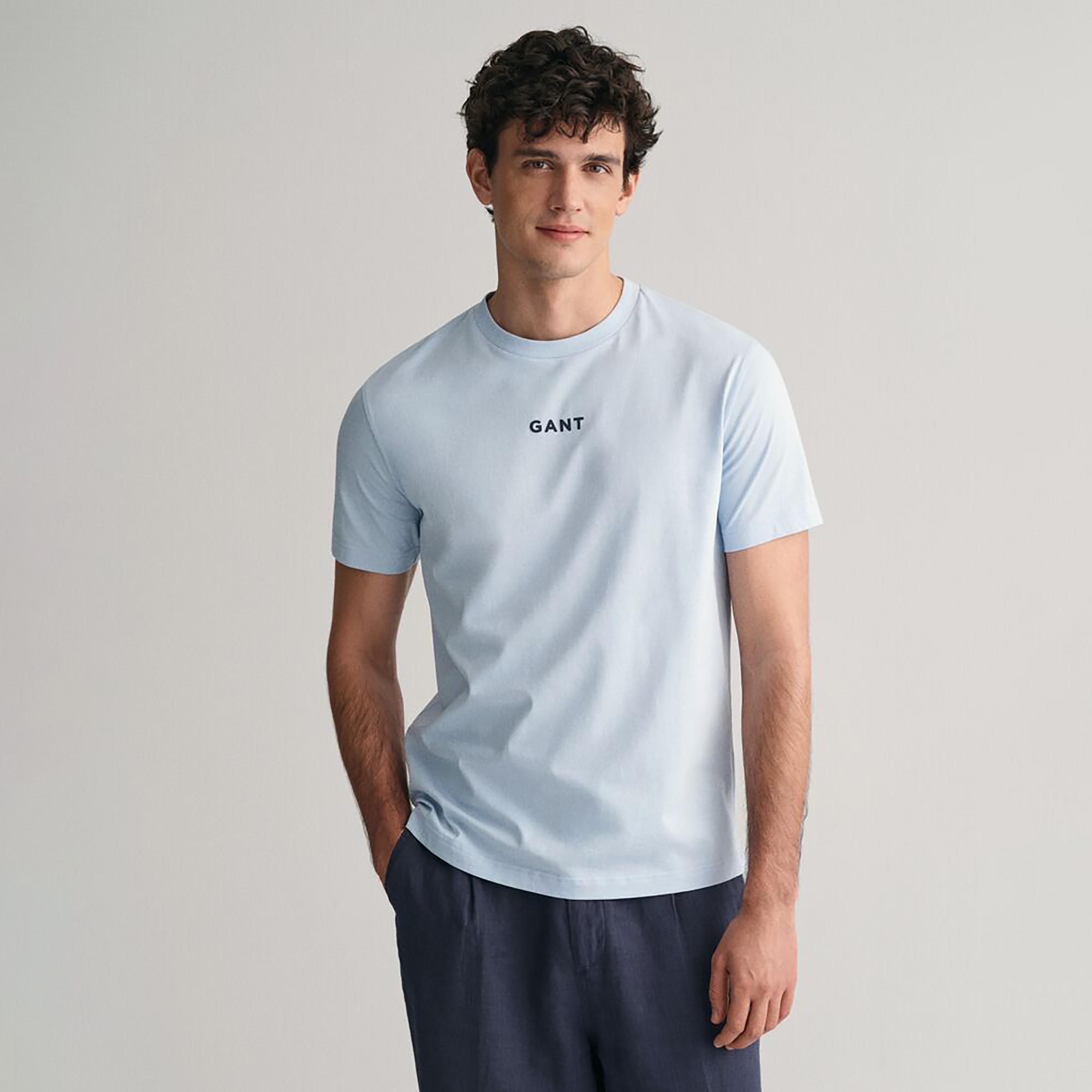 تي شيرت رجالي بأكمام قصيرة ورقبة مستديرة وشعار صغير من Gant-men-clothing-tshirtsandpolos-tshirts-image-11