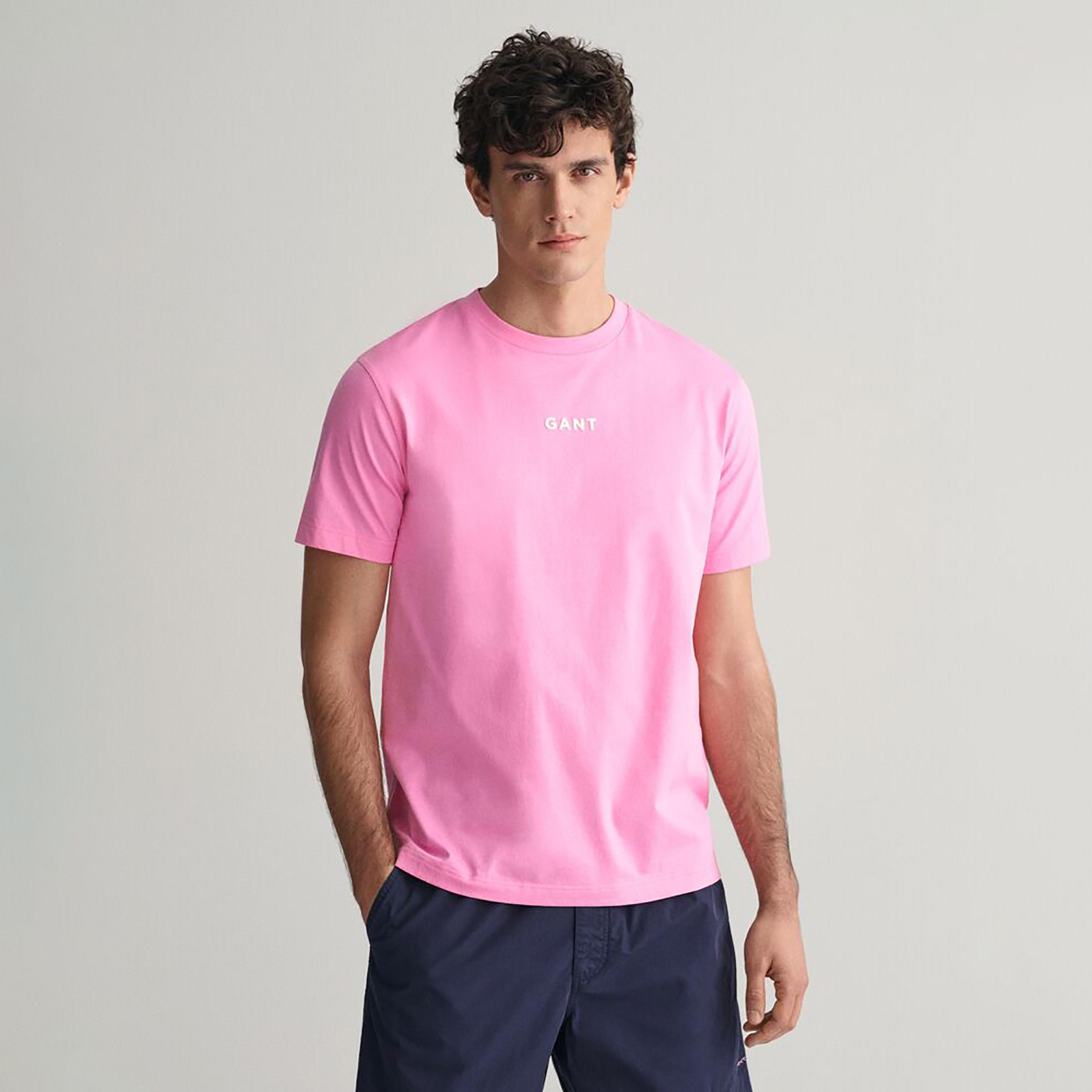تي شيرت رجالي بأكمام قصيرة ورقبة مستديرة وشعار صغير من Gant-men-clothing-tshirtsandpolos-tshirts-image-16