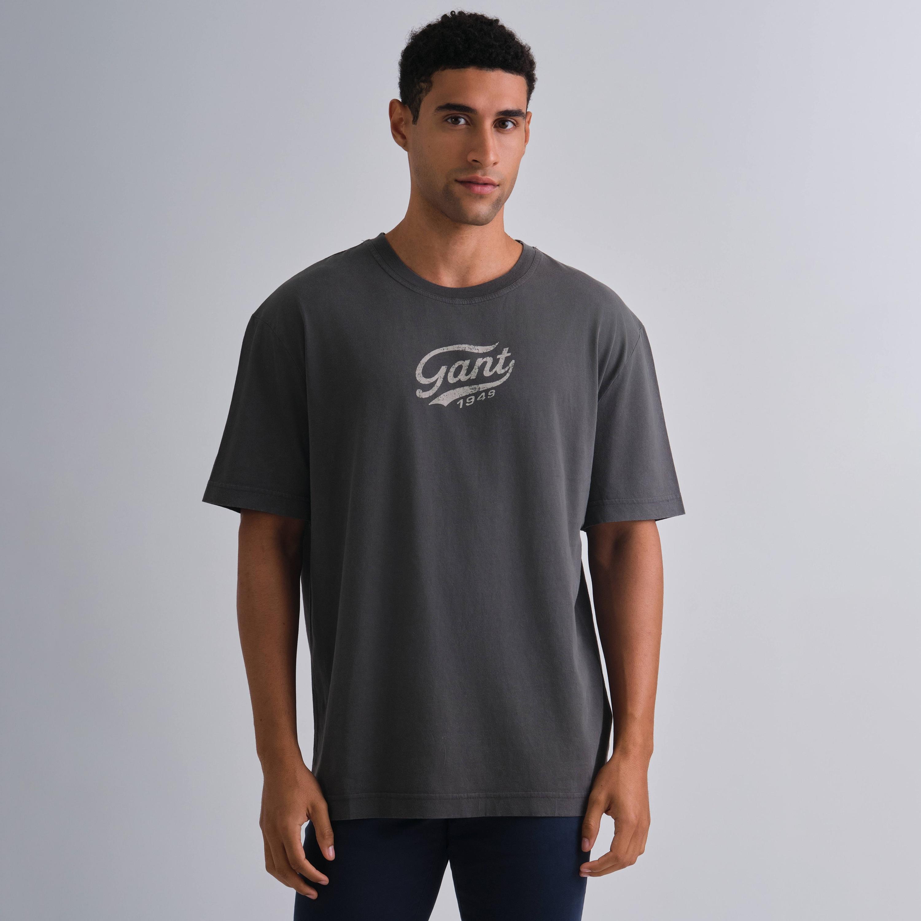 Gant Logo Print Round Neck Short Sleeves Men's T-Shirt-men-clothing-tshirtsandpolos-tshirts-image-1