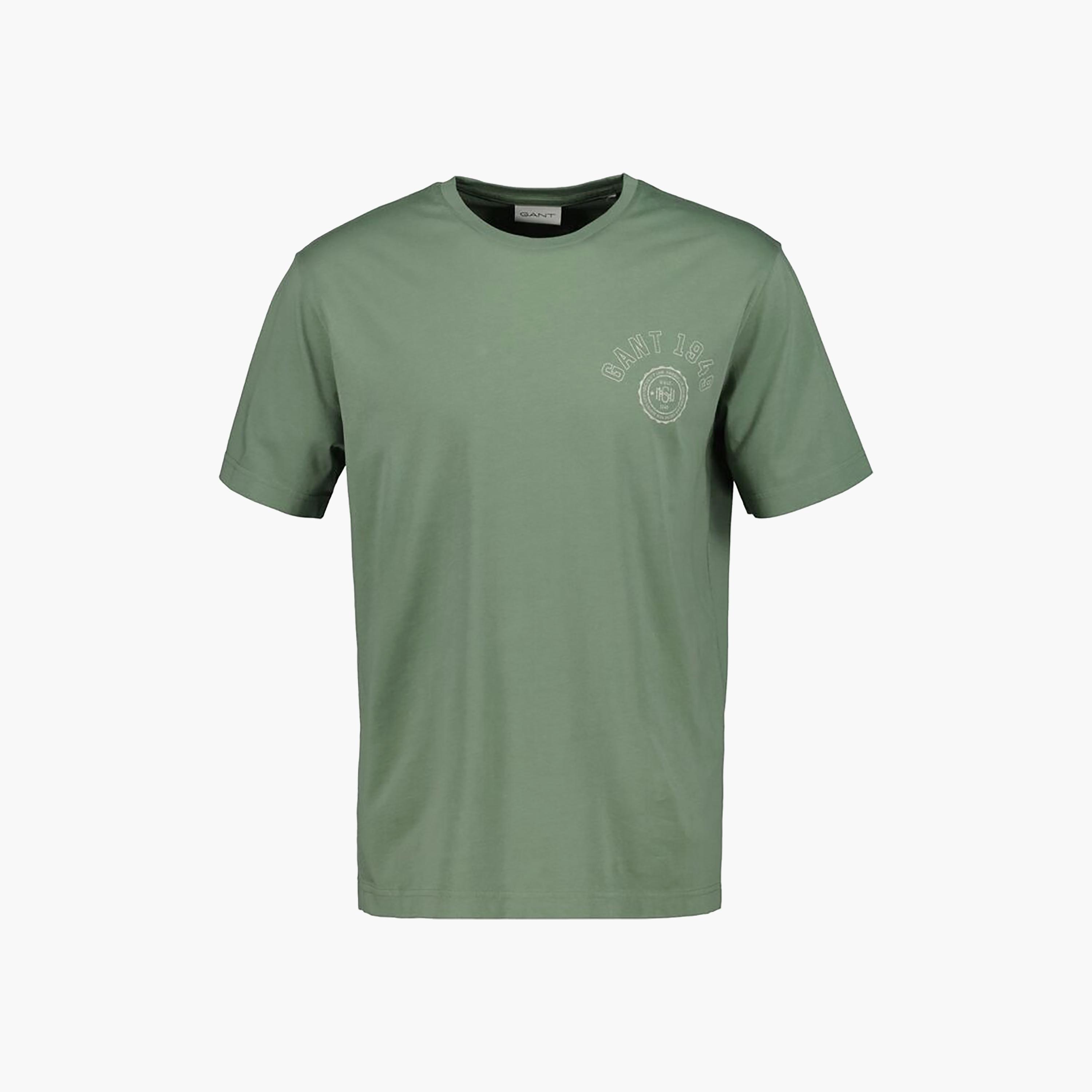 Gant Washed Logo Print Round Neck Short Sleeves Men's T-Shirt-men-clothing-tshirtsandpolos-tshirts-image-1