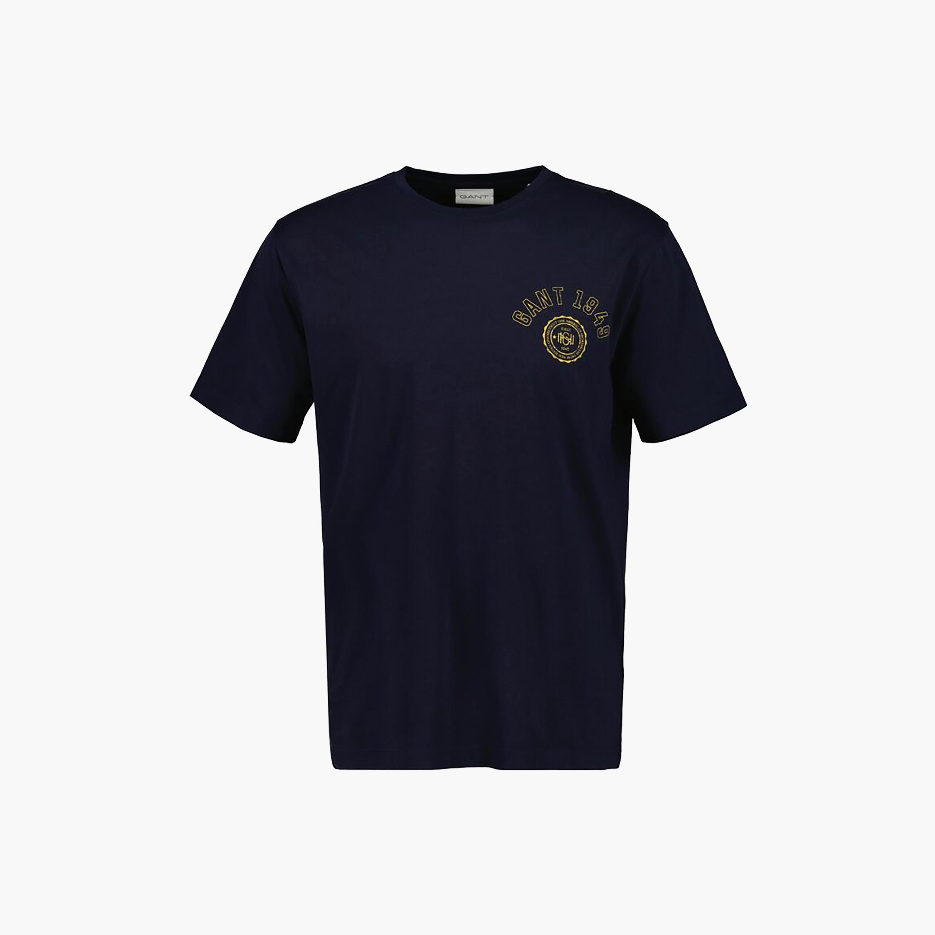 Gant Washed Logo Print Round Neck Short Sleeves Men's T-Shirt-men-clothing-tshirtsandpolos-tshirts-image-3