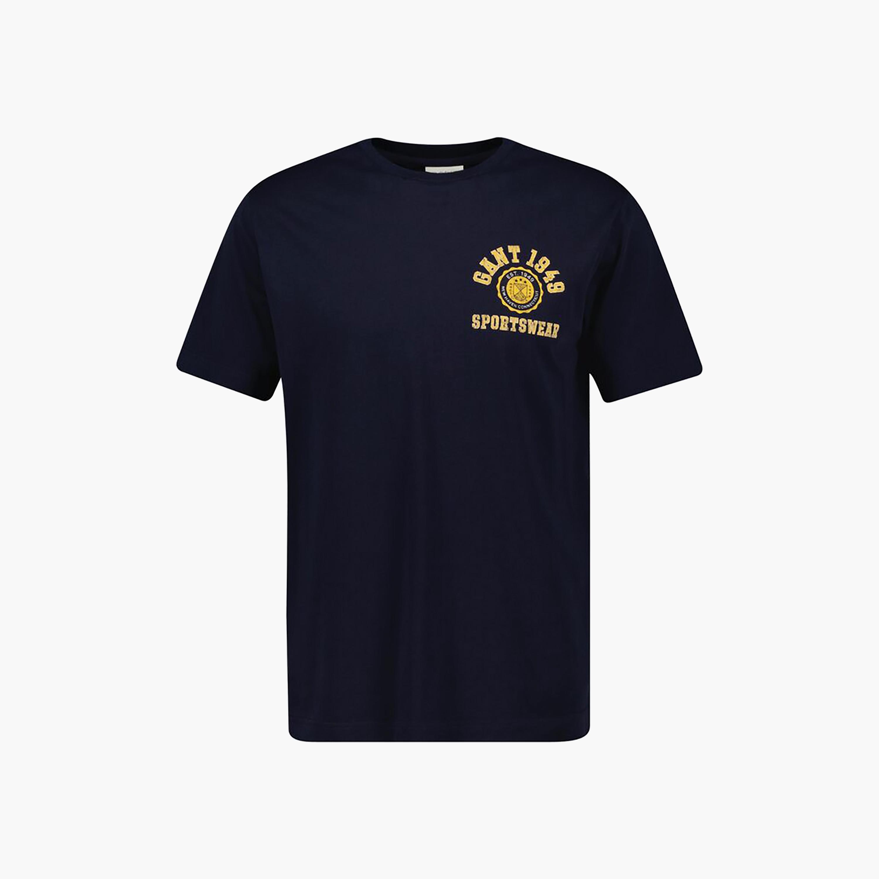 تي شيرت رجالي بأكمام قصيرة وياقة دائرية وطبعة شعار Gant-men-clothing-tshirtsandpolos-tshirts-image-5