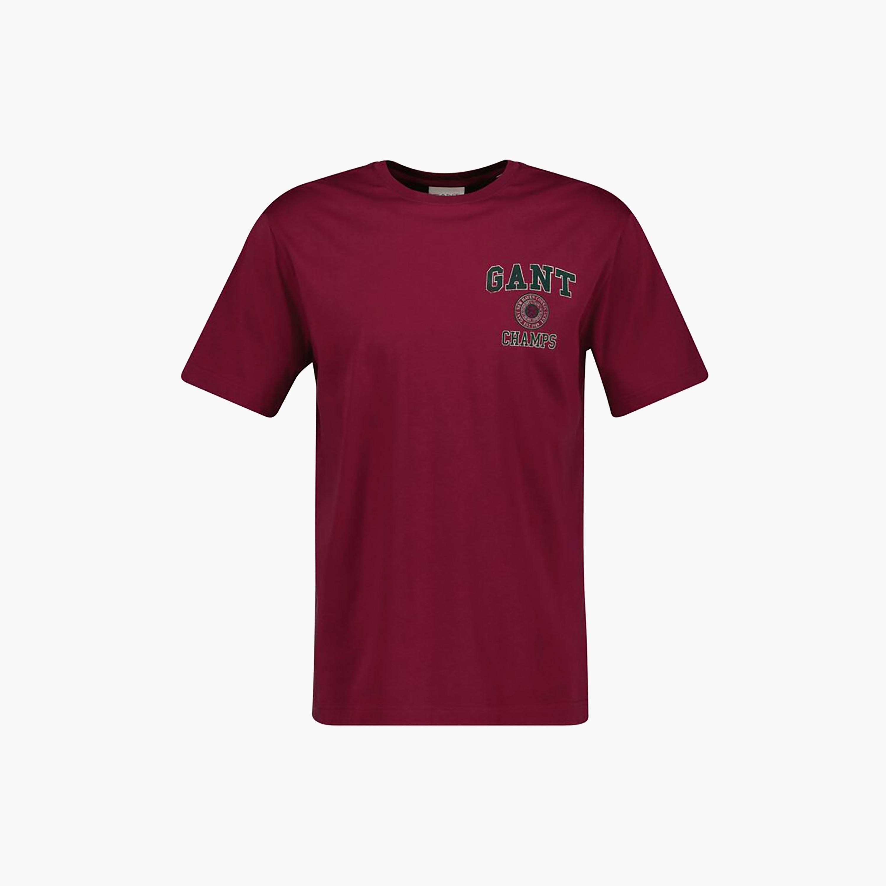 تي شيرت رجالي بأكمام قصيرة وياقة دائرية وطبعة شعار Gant-men-clothing-tshirtsandpolos-tshirts-image-9