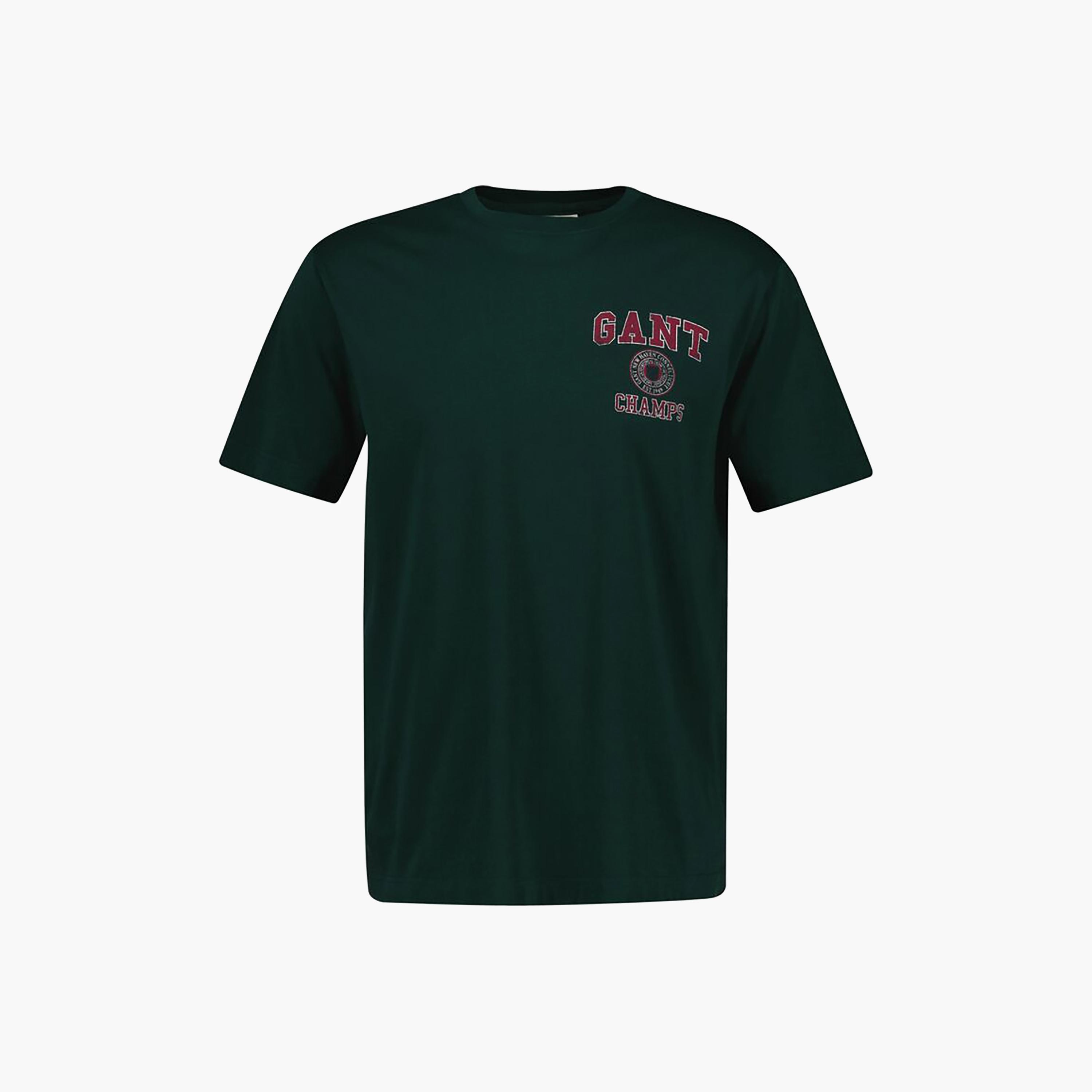 تي شيرت رجالي بأكمام قصيرة وياقة دائرية وطبعة شعار Gant-men-clothing-tshirtsandpolos-tshirts-image-3