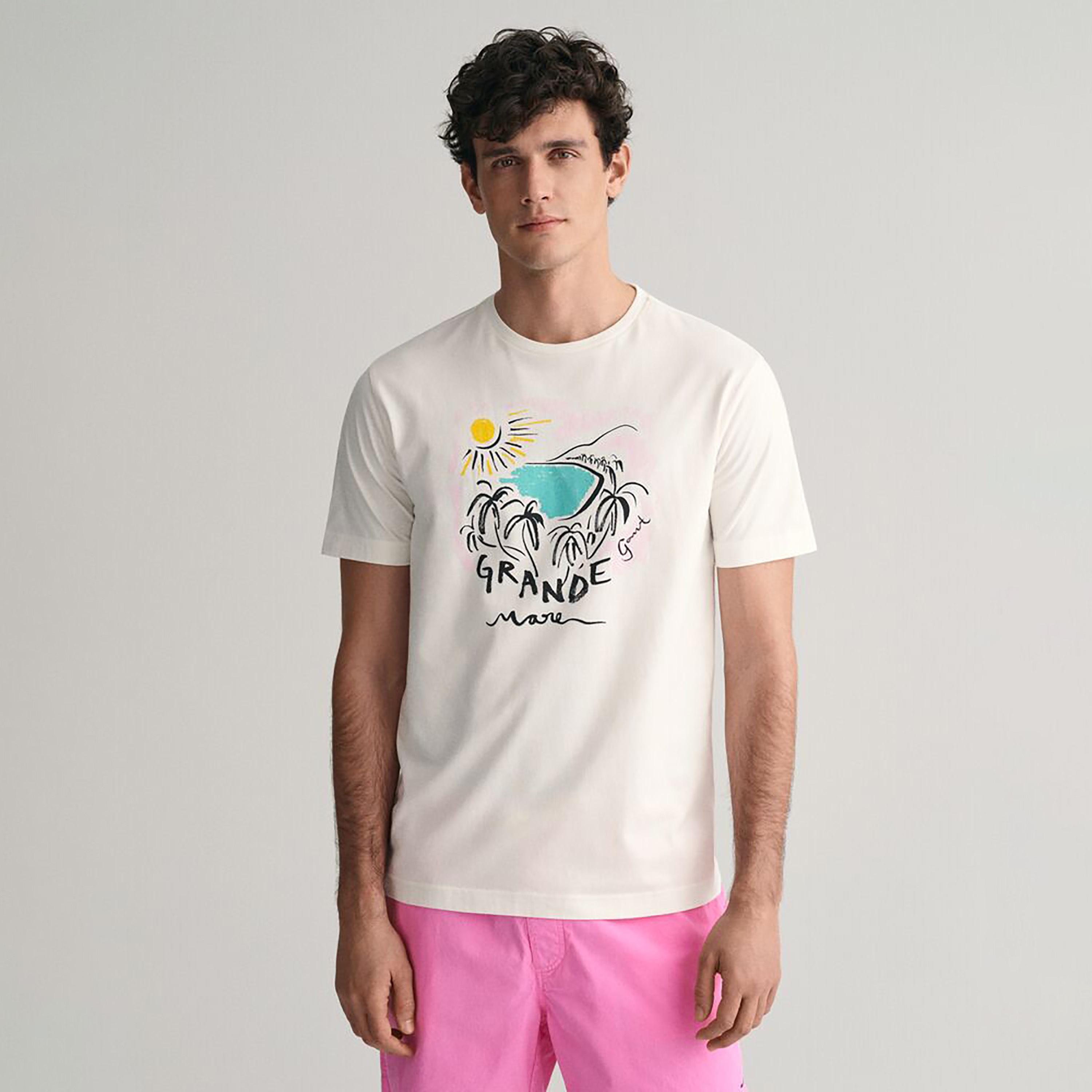 Gant Printed Round Neck Short Sleeves Men's T-Shirt-men-clothing-tshirtsandpolos-tshirts-image-1