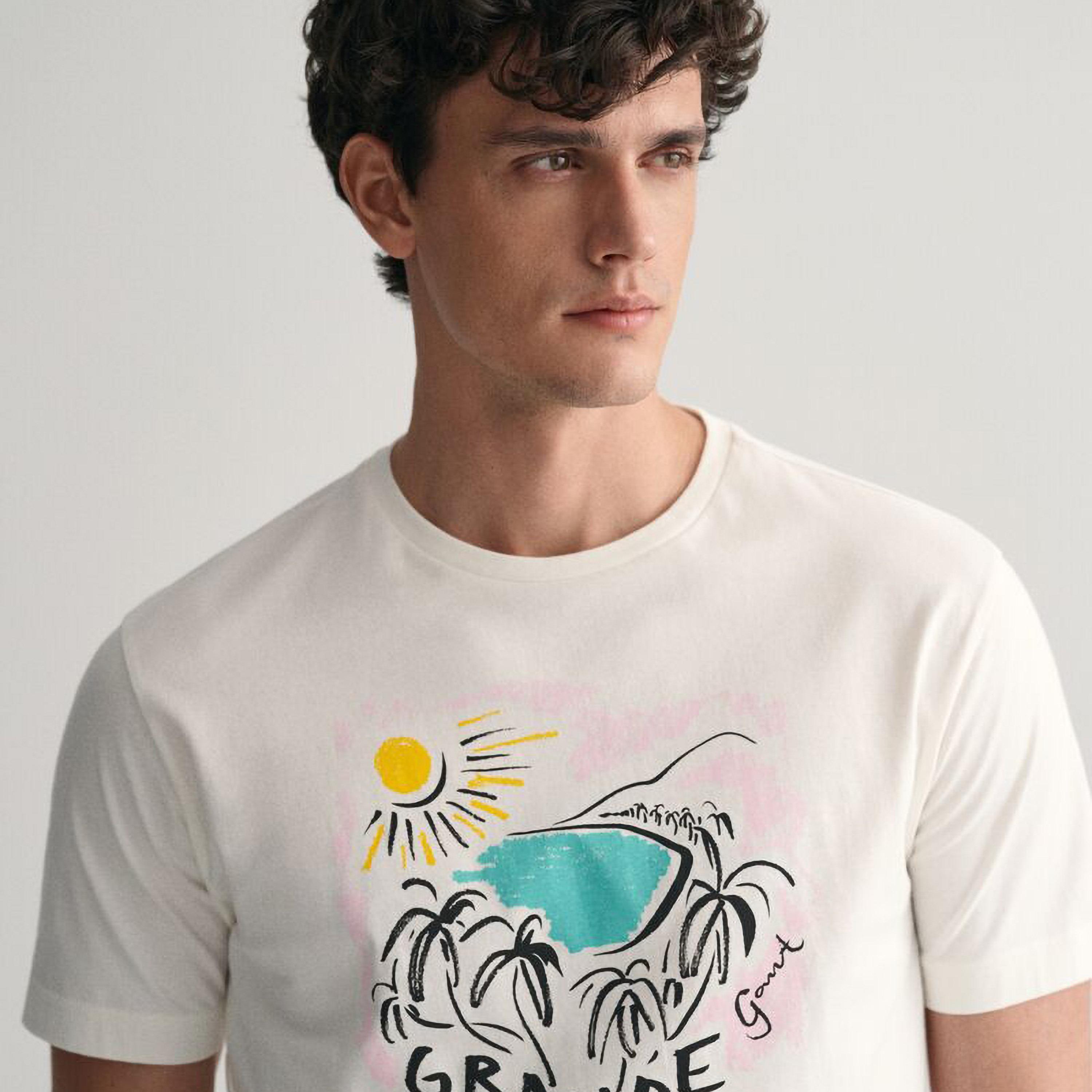 Gant Printed Round Neck Short Sleeves Men's T-Shirt-men-clothing-tshirtsandpolos-tshirts-image-3