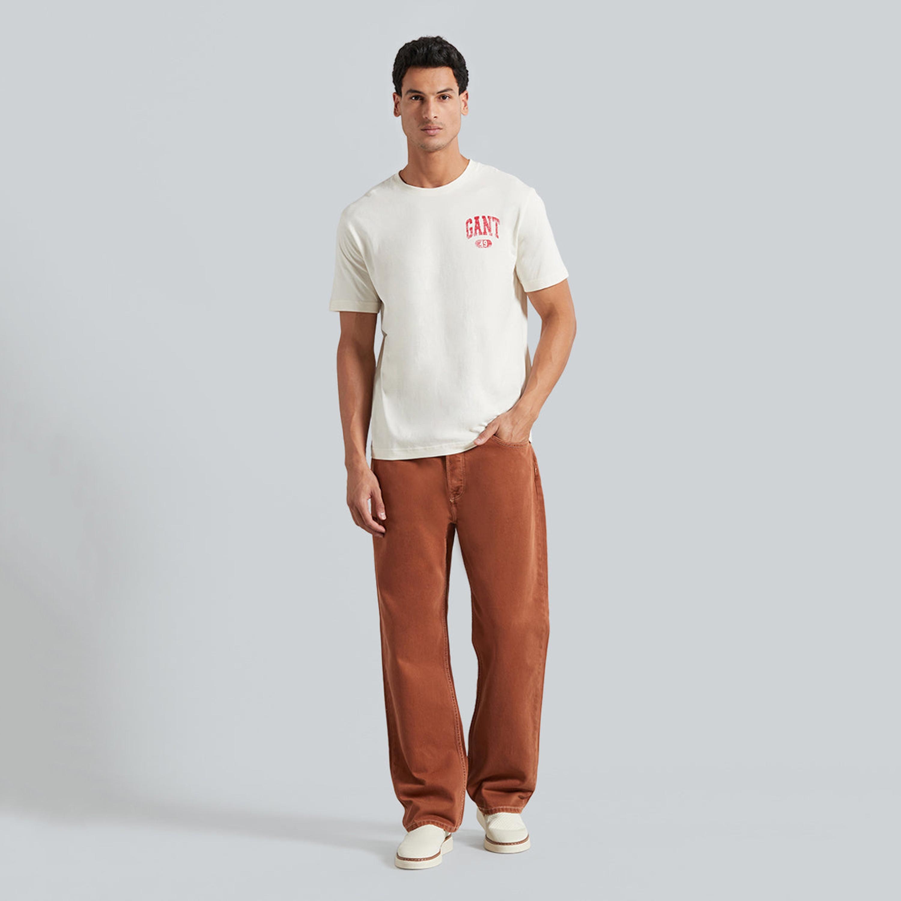 تيشيرت رجالي بياقة دائرية وأكمام قصيرة وطبعة شعار من جانت.-men-clothing-tshirtsandpolos-tshirts-image-2