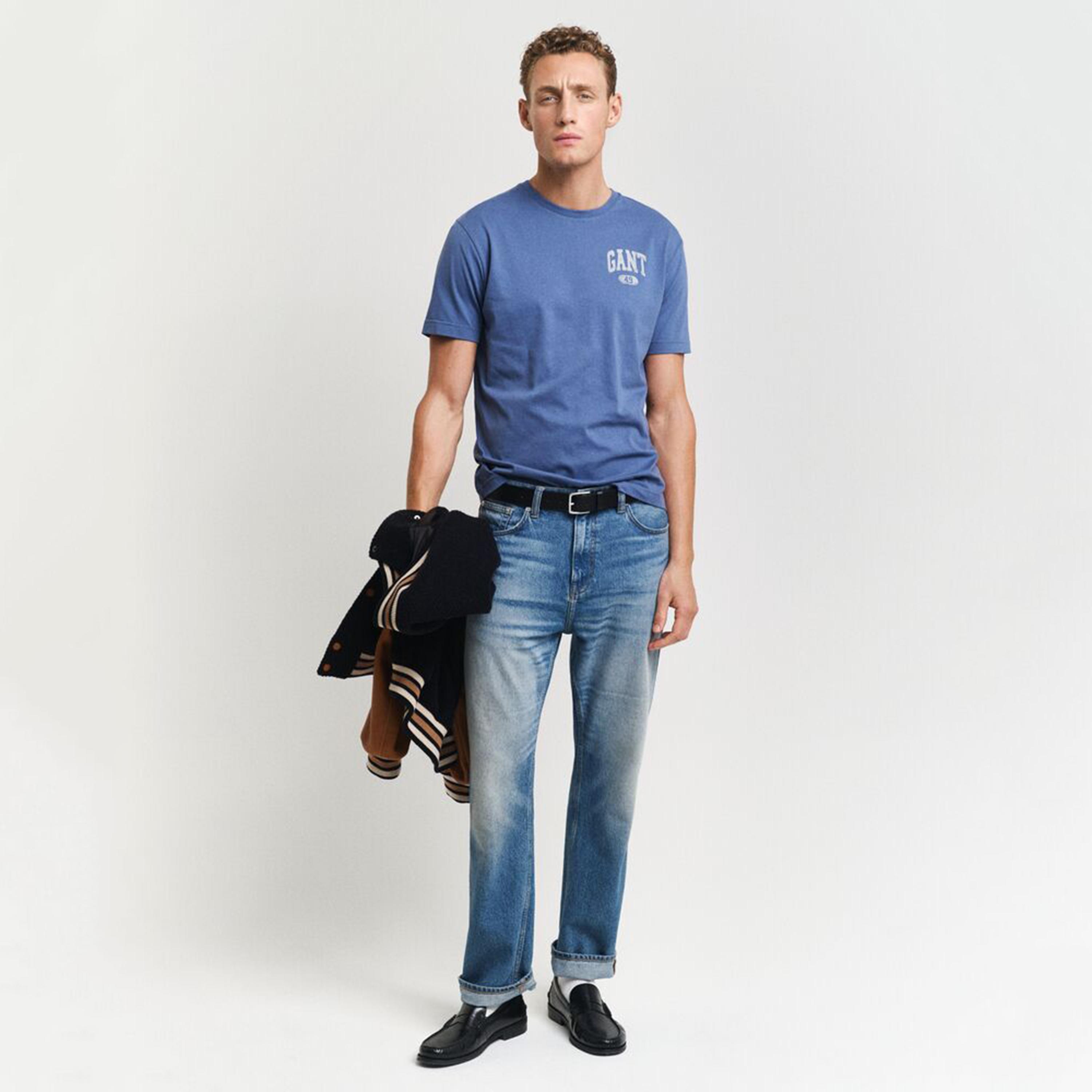 تيشيرت رجالي بياقة دائرية وأكمام قصيرة وطبعة شعار من جانت.-men-clothing-tshirtsandpolos-tshirts-image-10